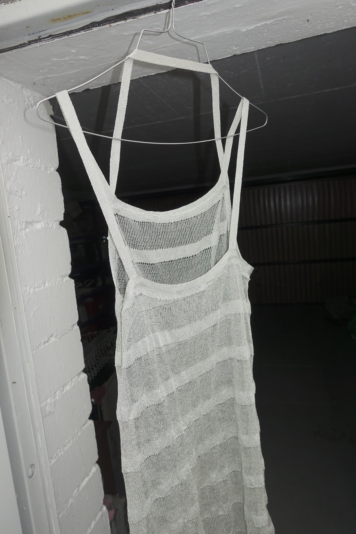 Sarah Pacini silver knit dress
