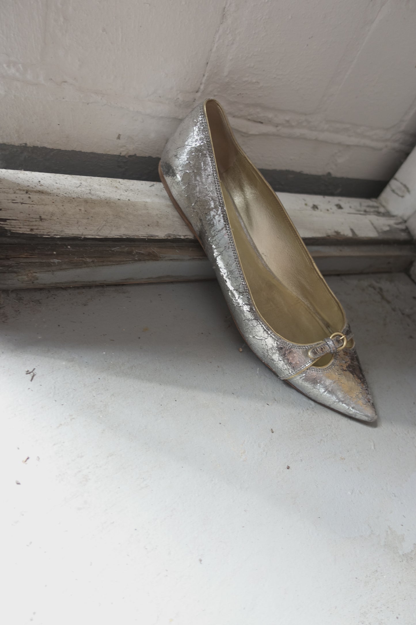 Miu Miu silver ballet flats