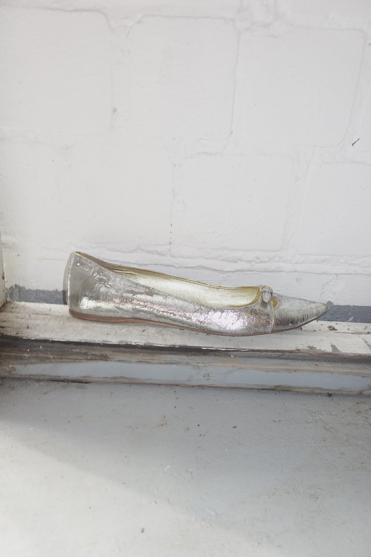 Miu Miu silver ballet flats