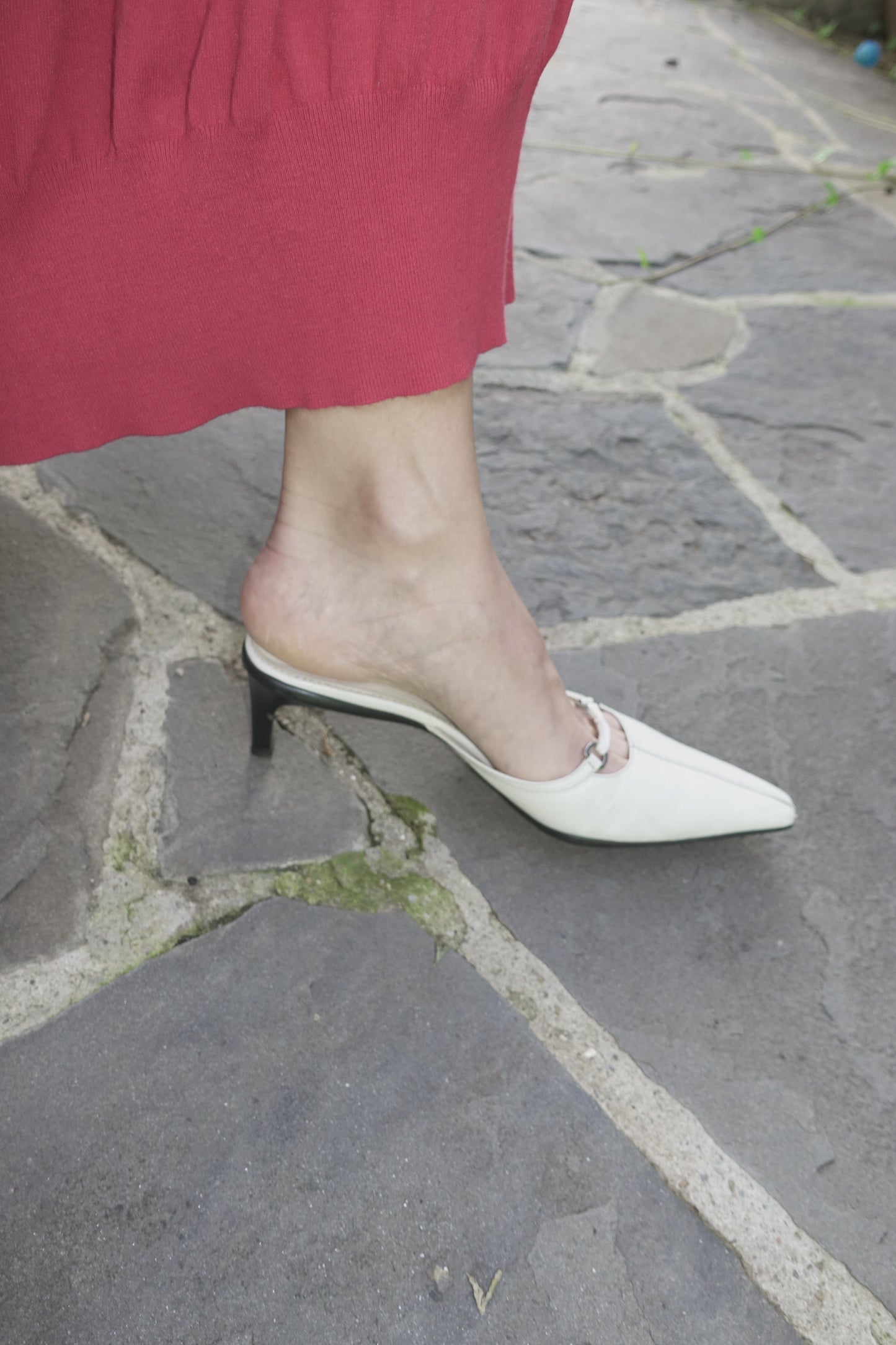 Prada pointed leather kitten heels