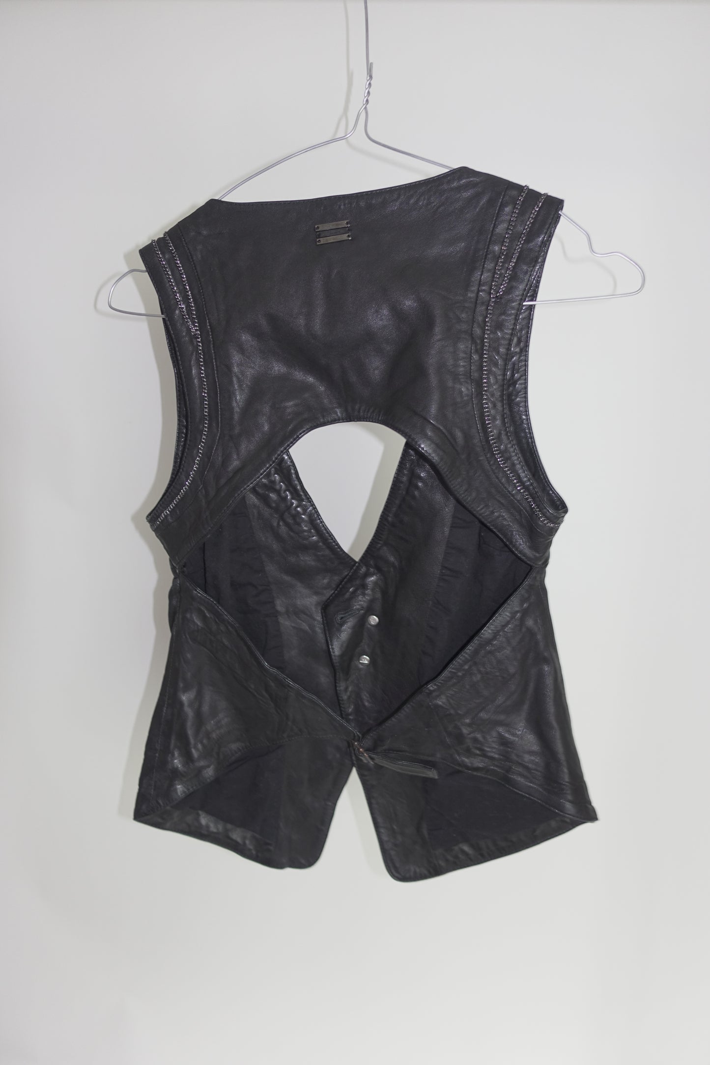Diesel leather vest with back cut out