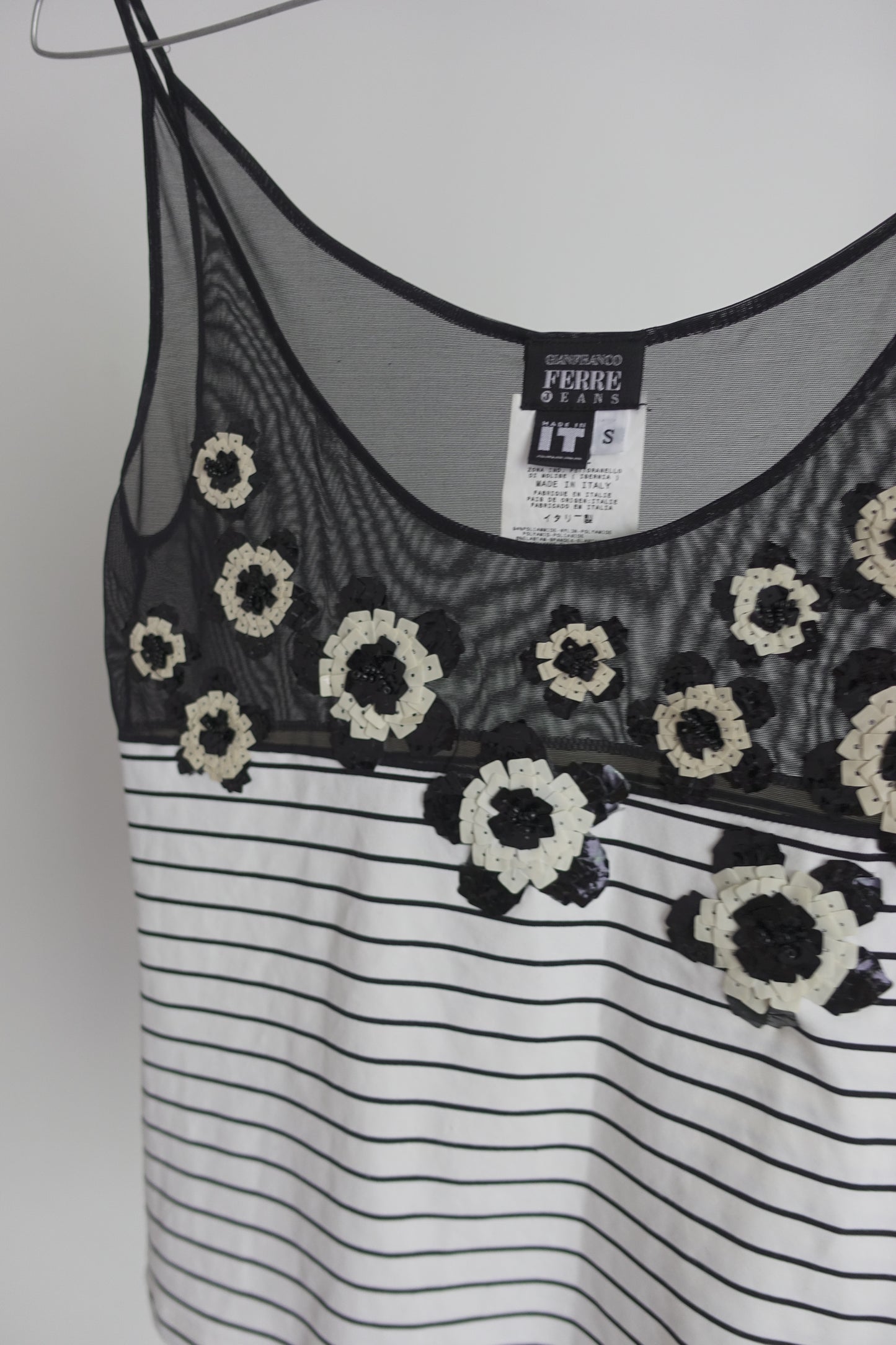 Gianfranco Ferré sequin flowers top