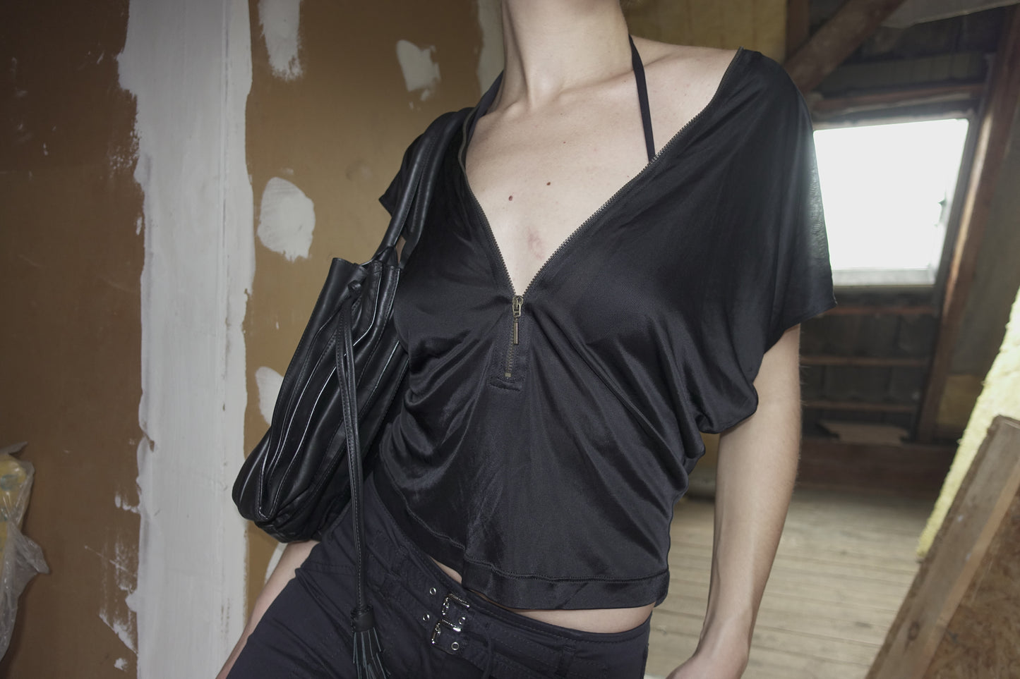 Plein Sud SS 2003 black zipper shirt