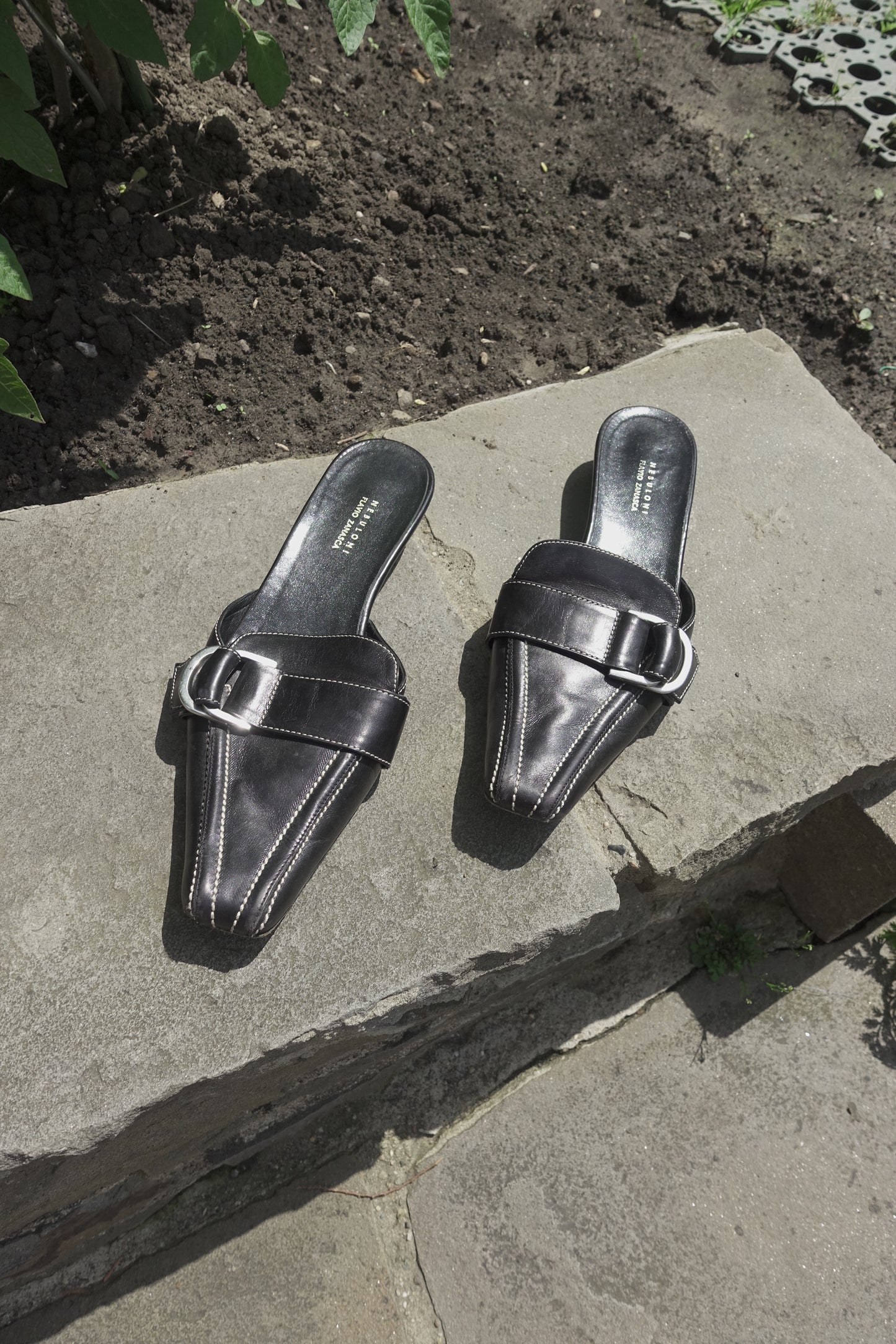 Flavio Zanasca pointed leather mules