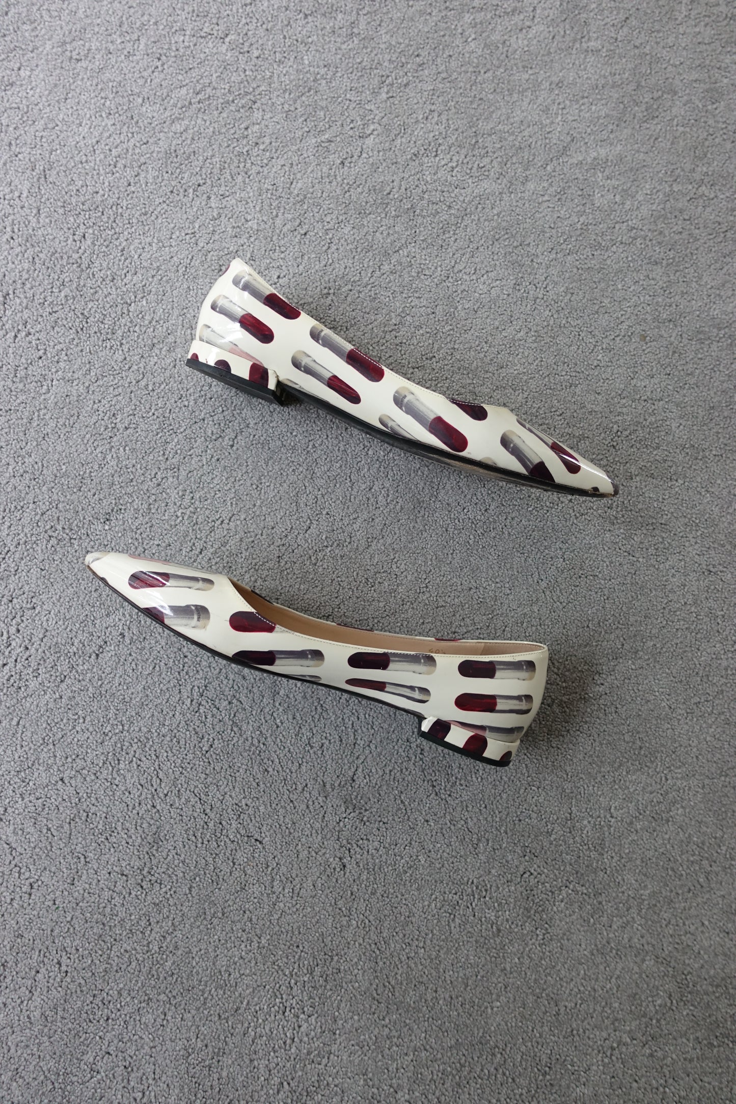 Prada Pre-Fall 2018 re-edition lipstick print ballet flats