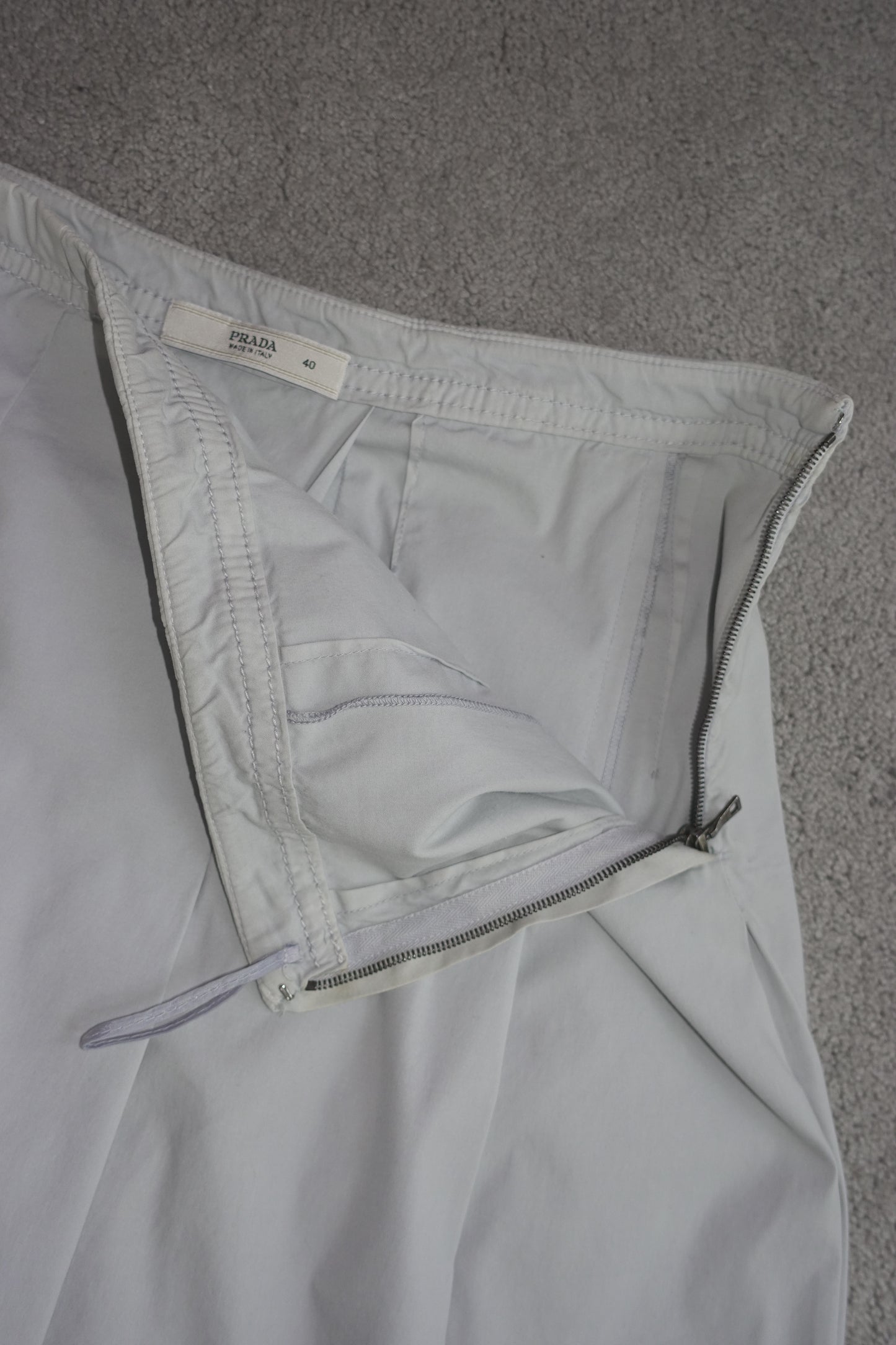 Prada pale blue pleated midi skirt
