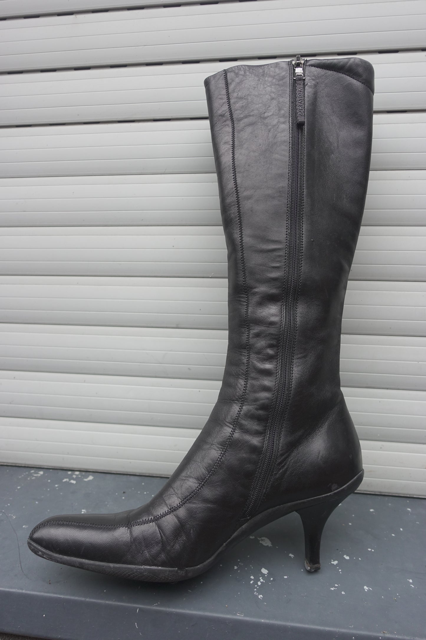 Prada Sport pointed leather boots