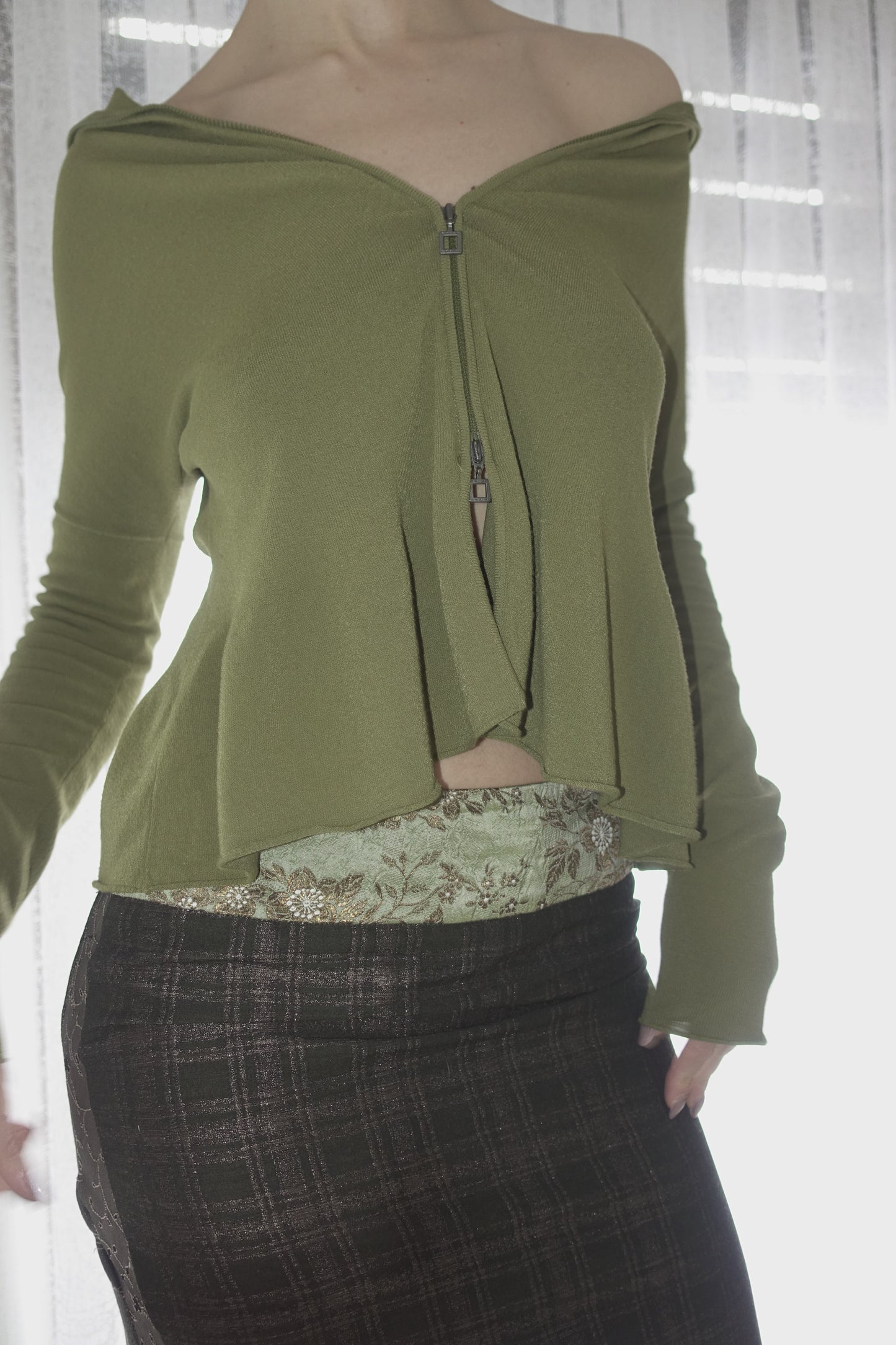 Sarah Pacini fine knit peplum jacket