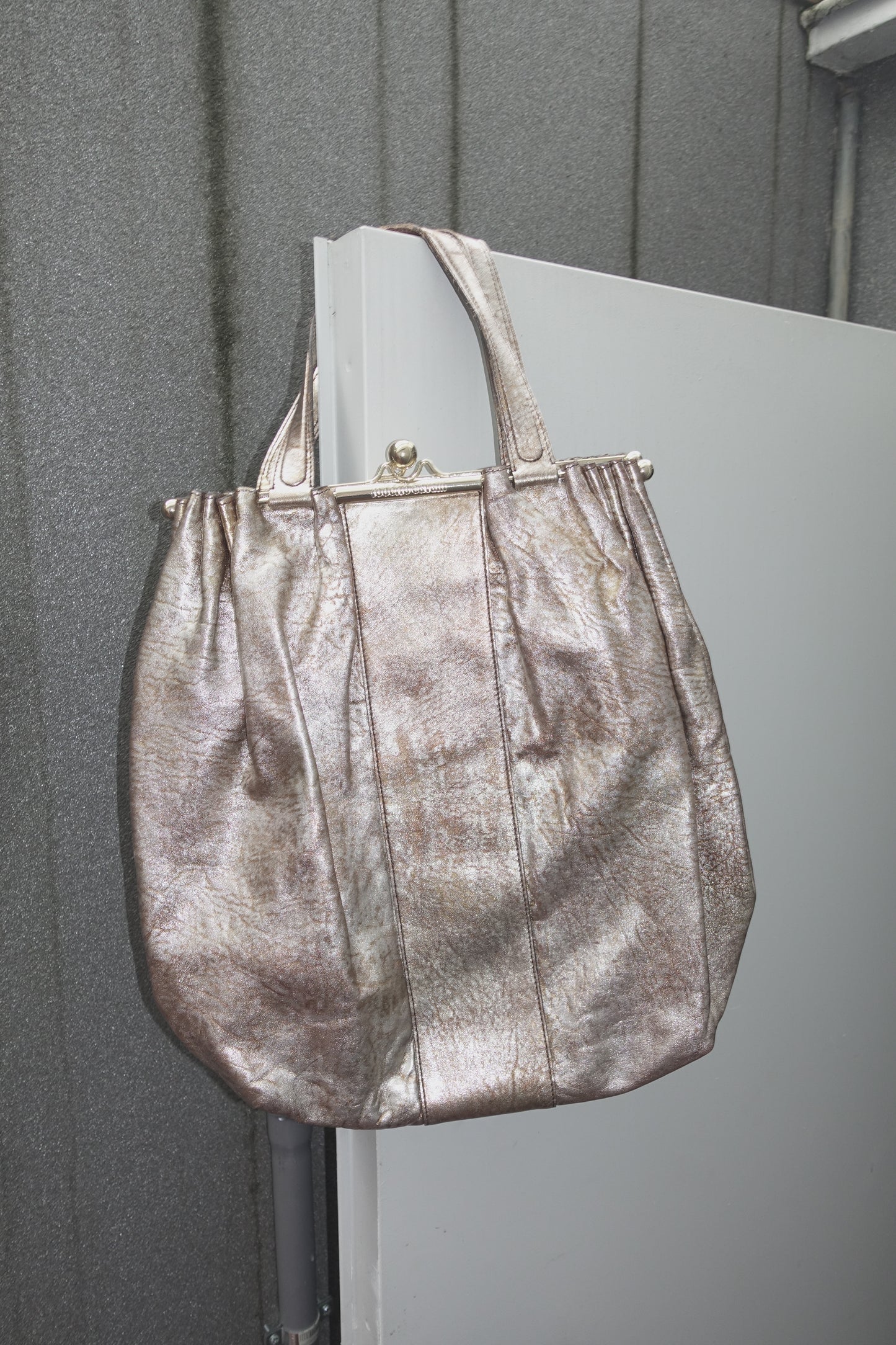 Roberto Cavalli leather clip bag
