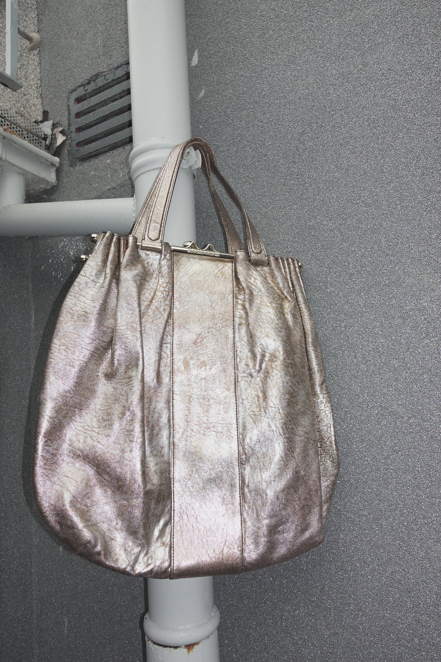 Roberto Cavalli leather clip bag