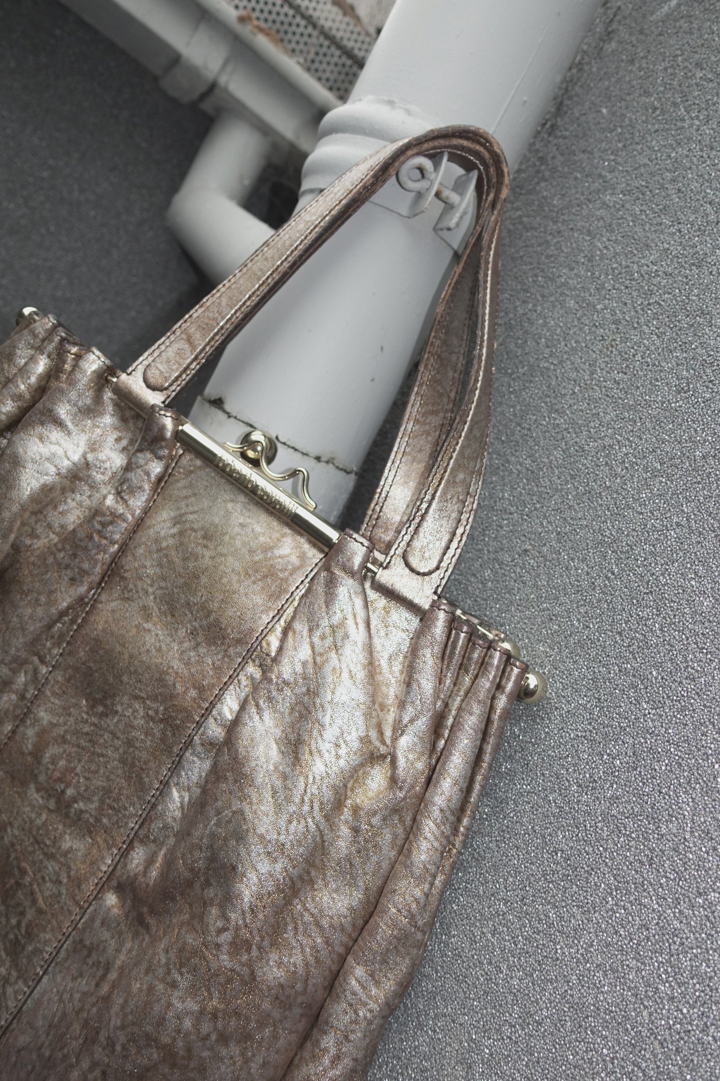 Roberto Cavalli leather clip bag