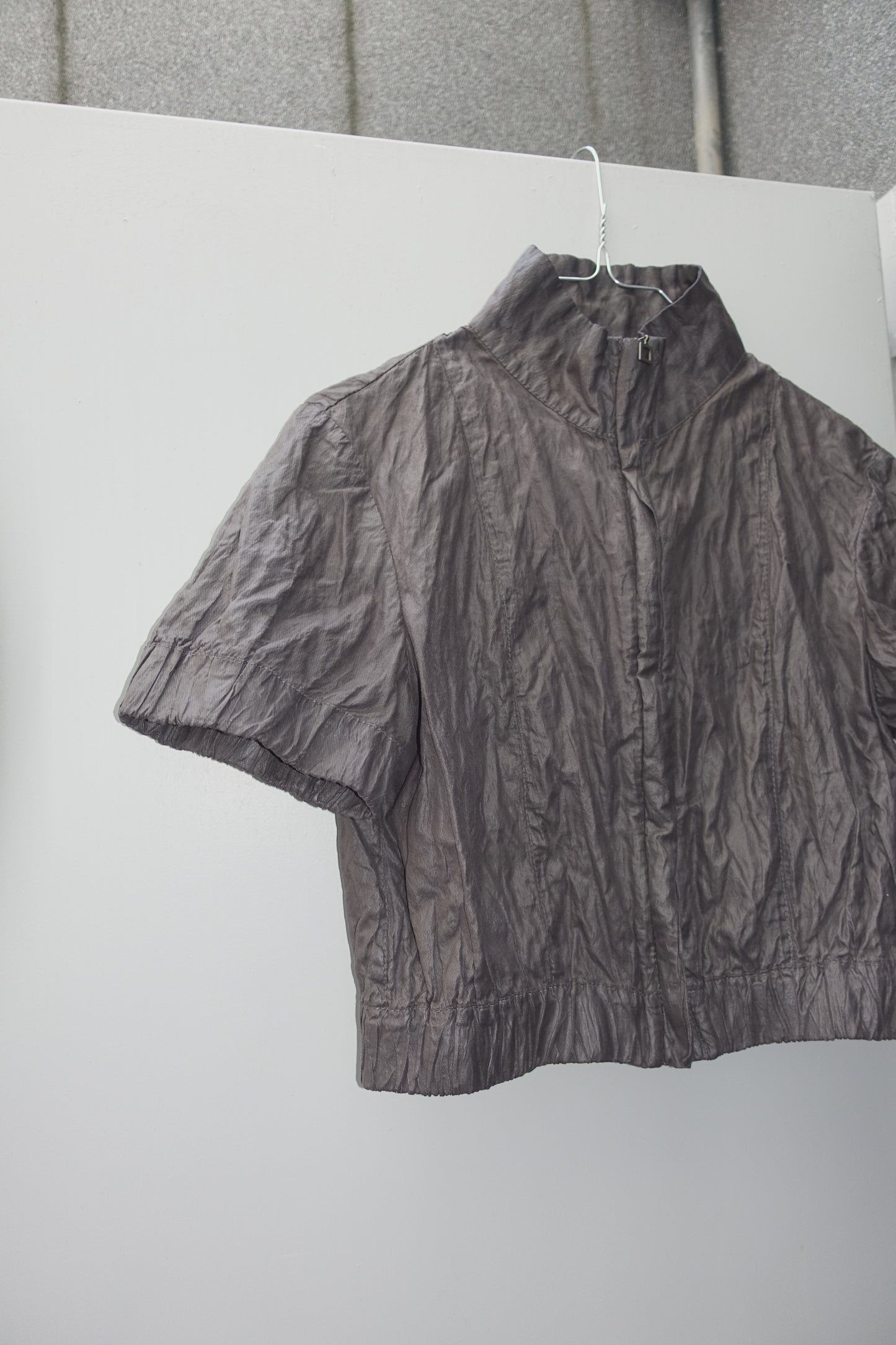 Sarah Pacini crinkle crop jacket