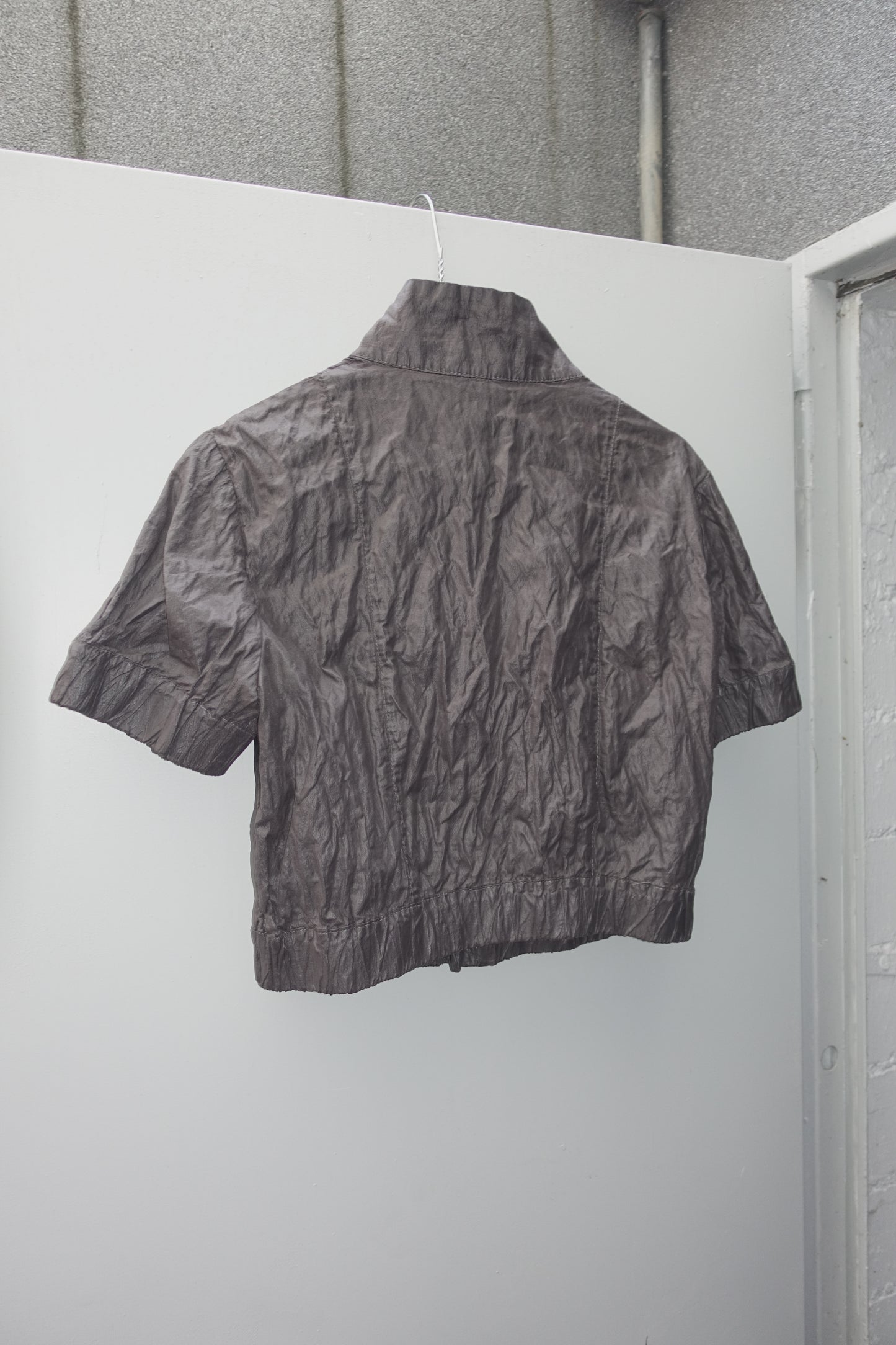 Sarah Pacini crinkle crop jacket