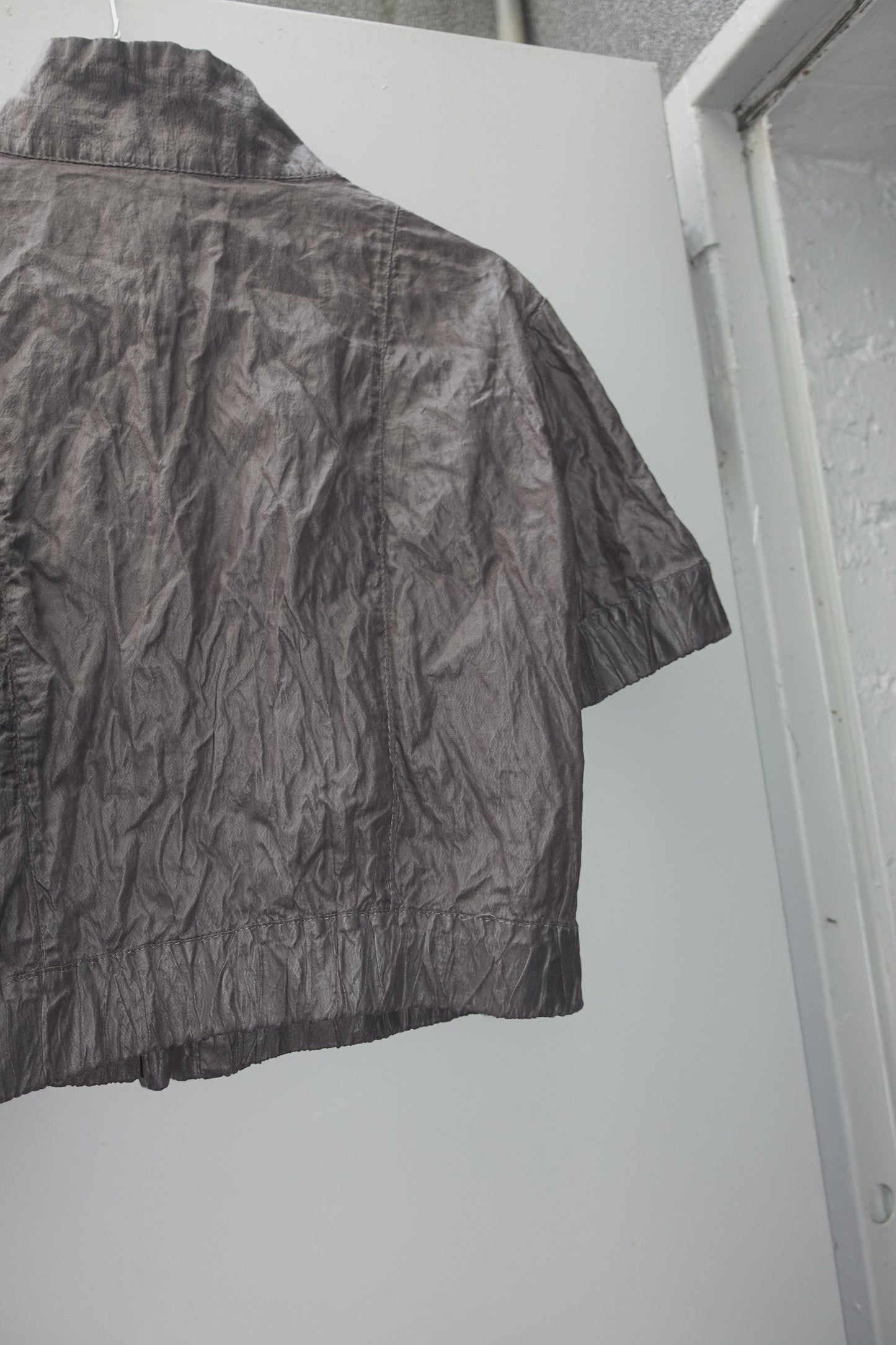 Sarah Pacini crinkle crop jacket
