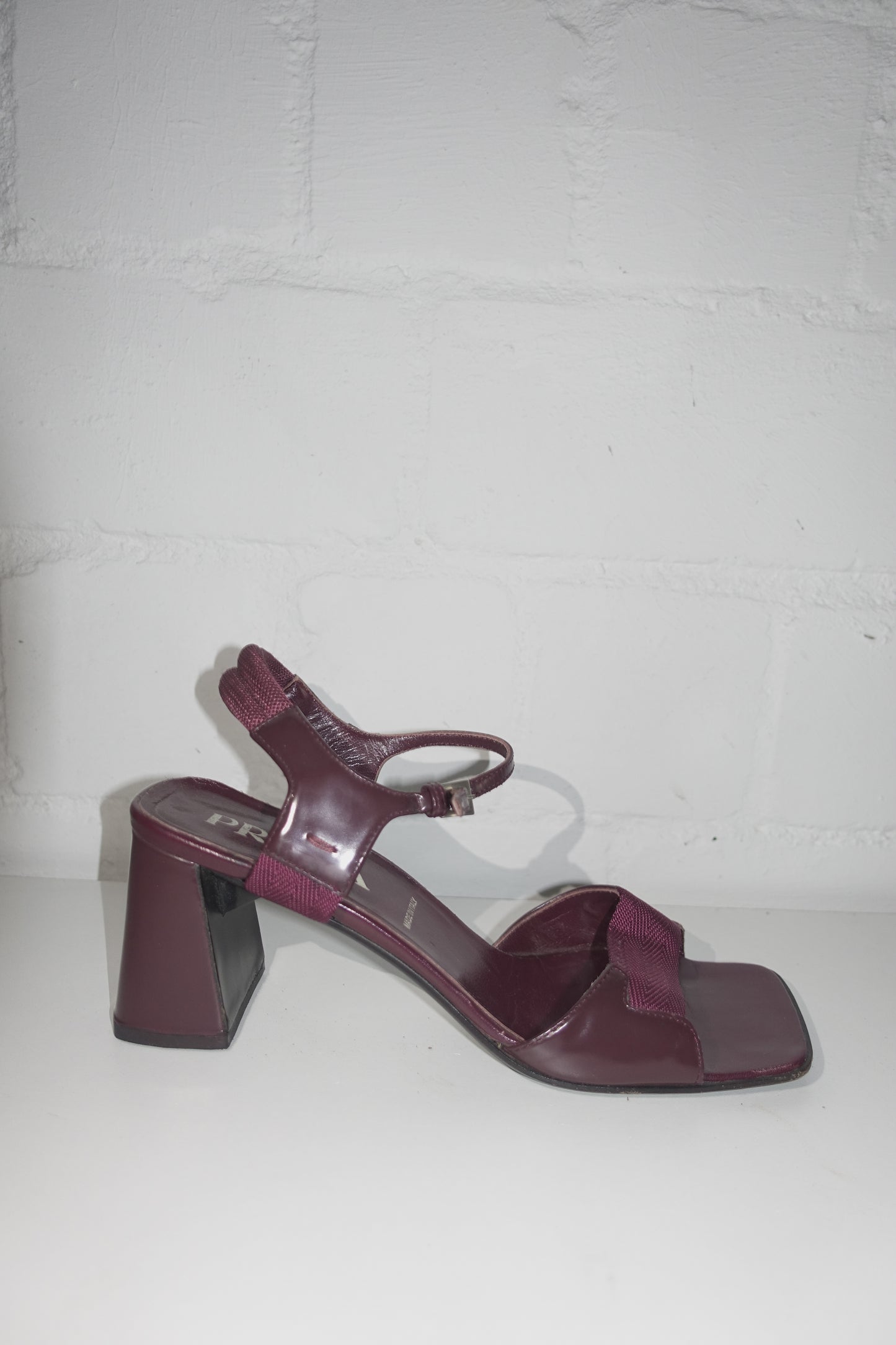 Prada SS 2000 square toe heels