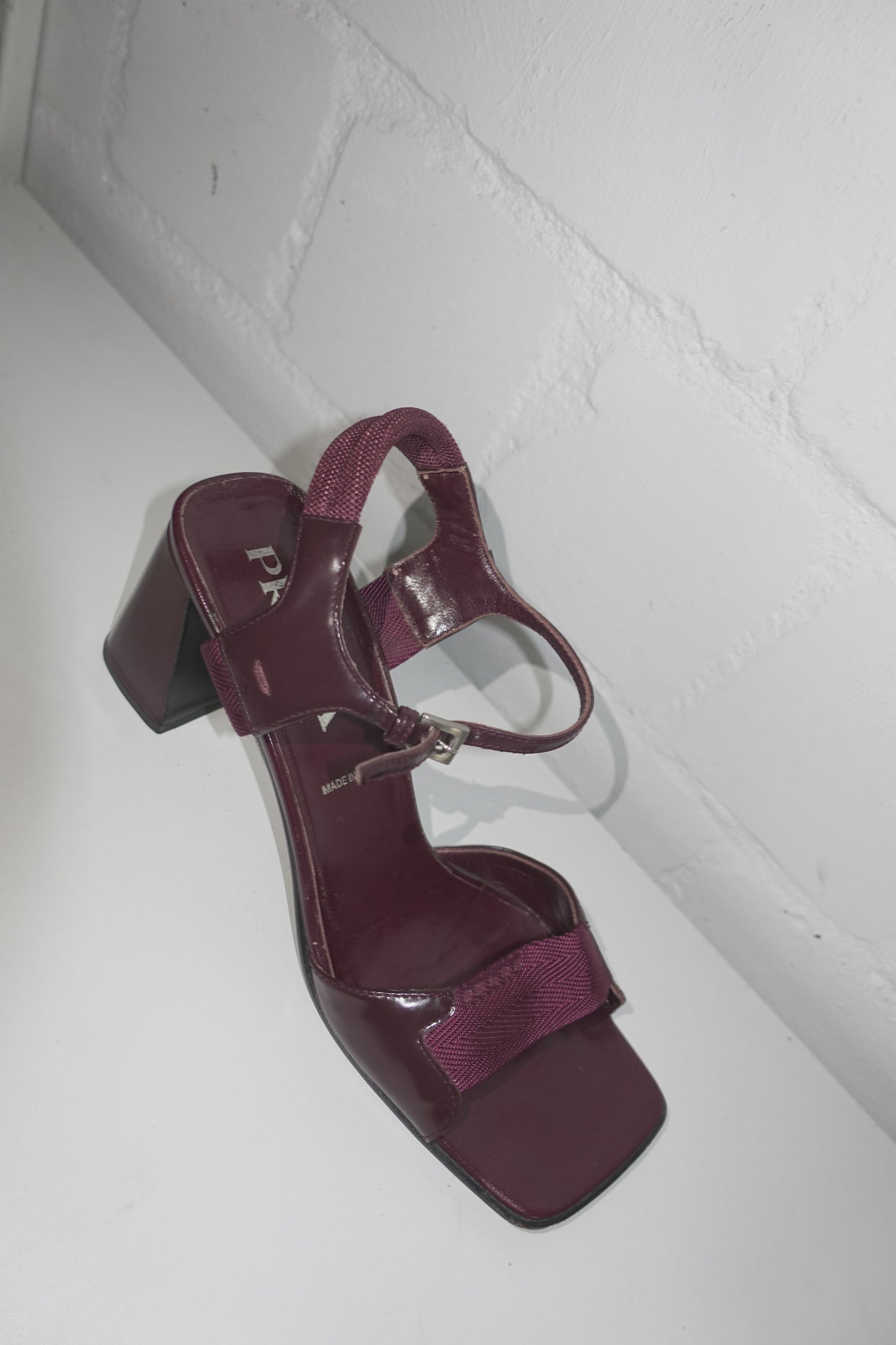 Prada SS 2000 square toe heels