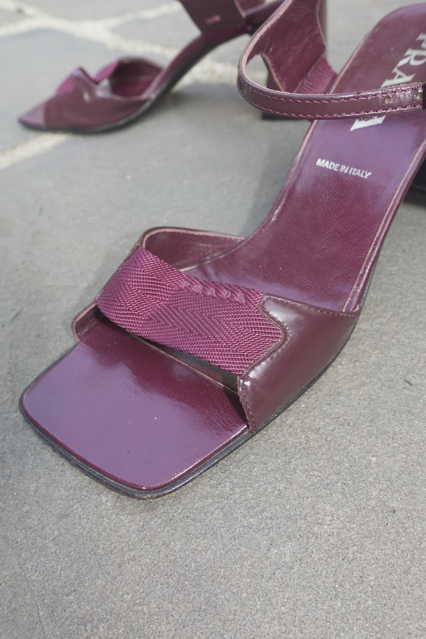 Prada SS 2000 square toe heels