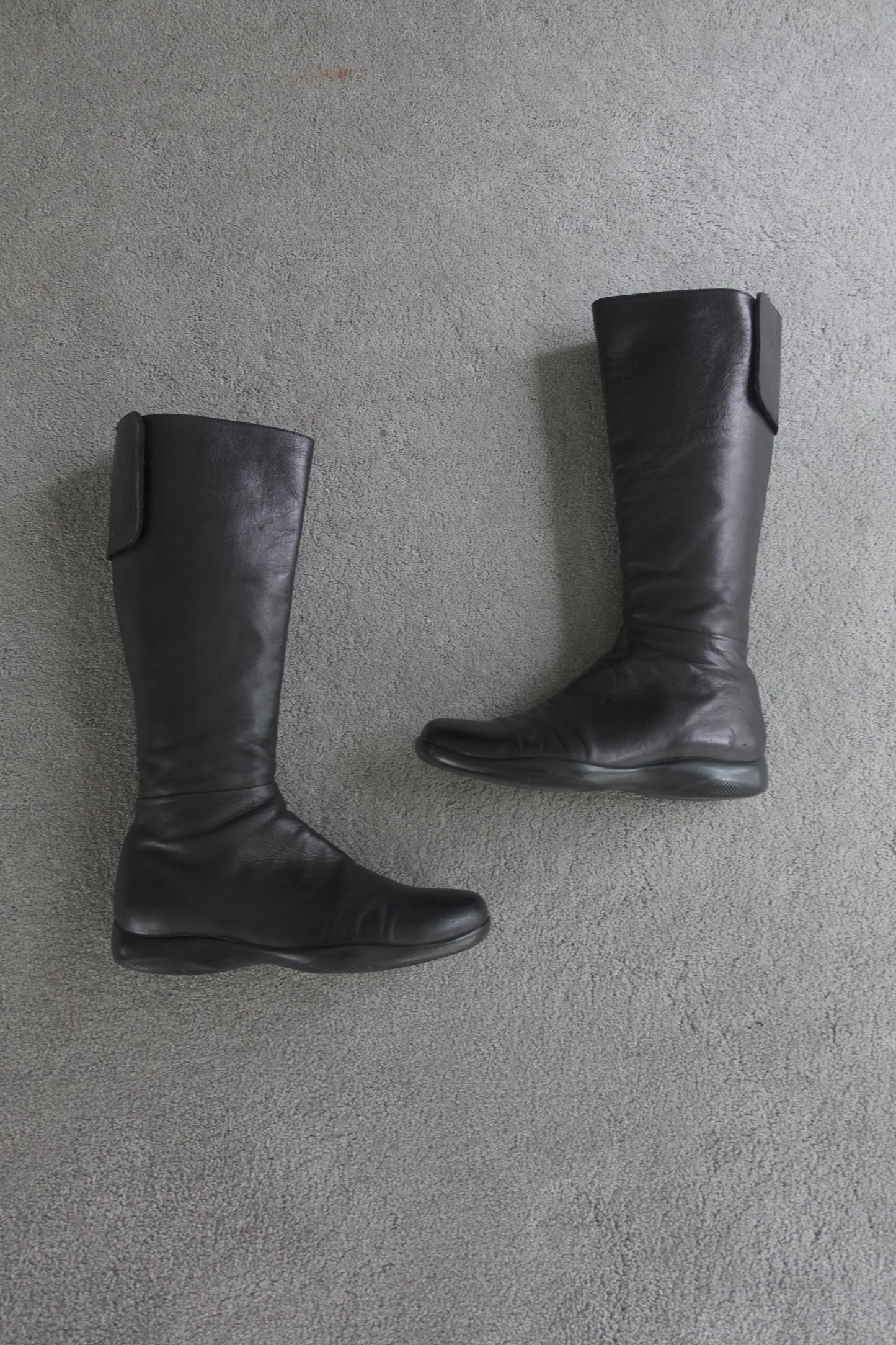 Prada 1998 velcro leather boots