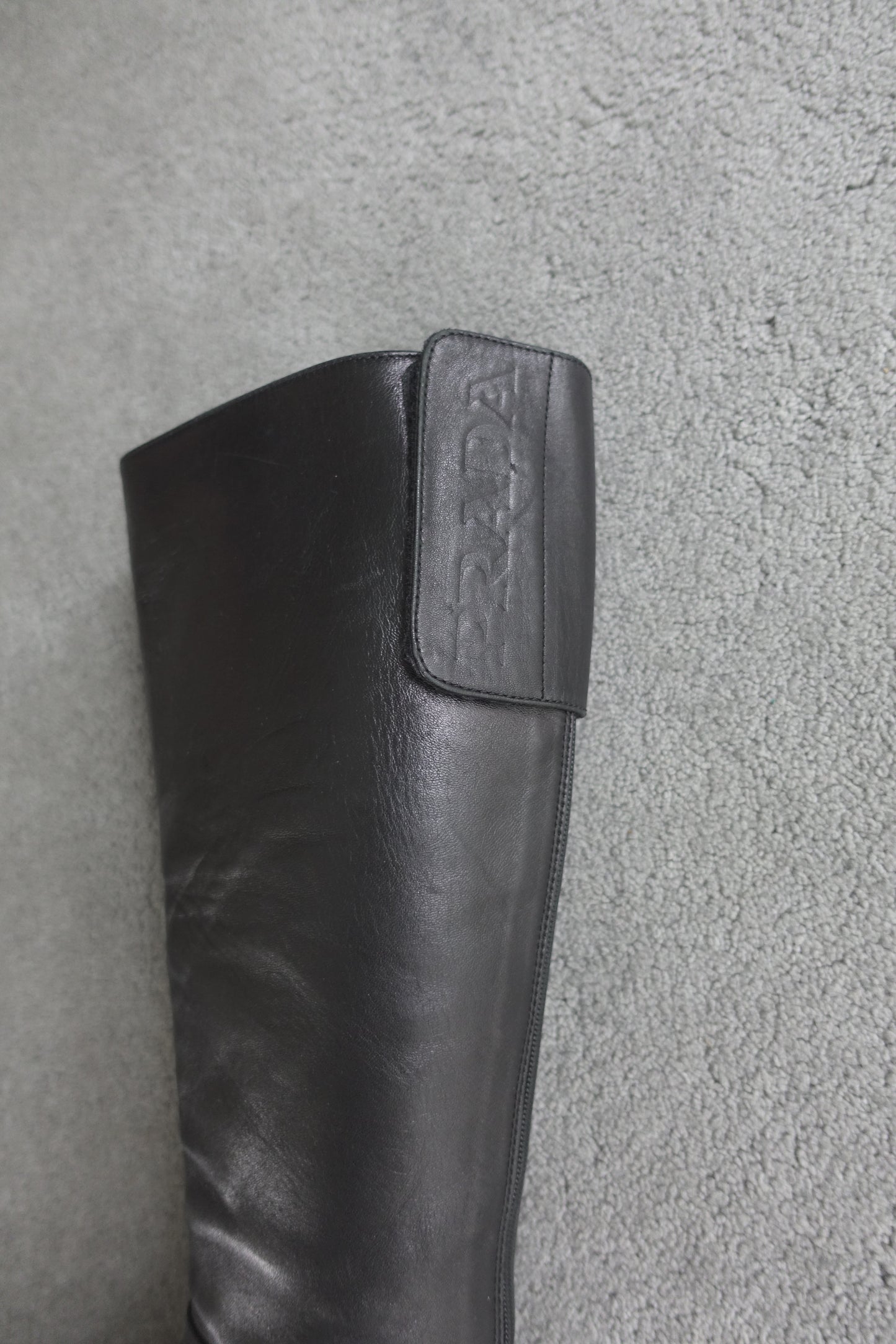 Prada 1998 velcro leather boots