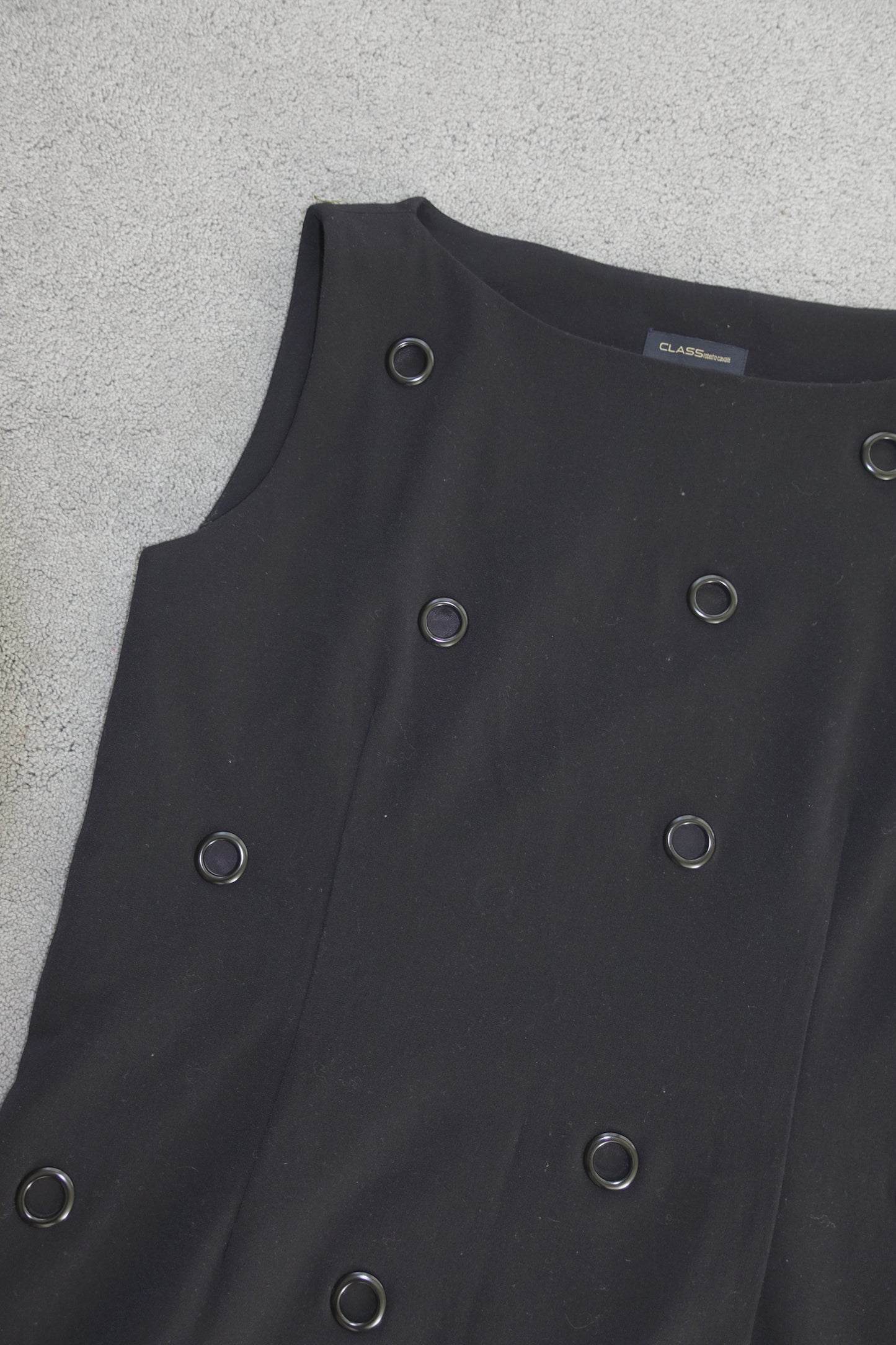 Roberto Cavalli Class eyelet mini dress