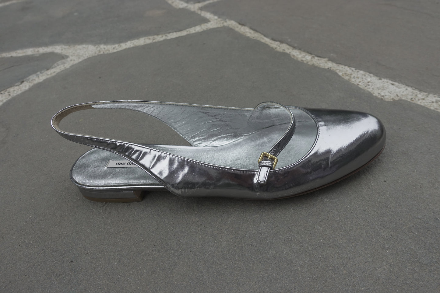 Miu Miu patent leather slingback flats
