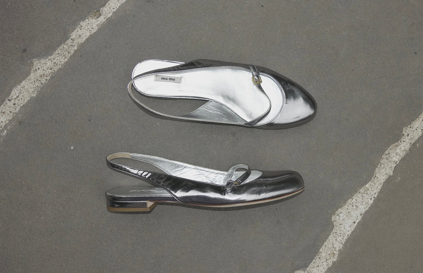 Miu Miu patent leather slingback flats
