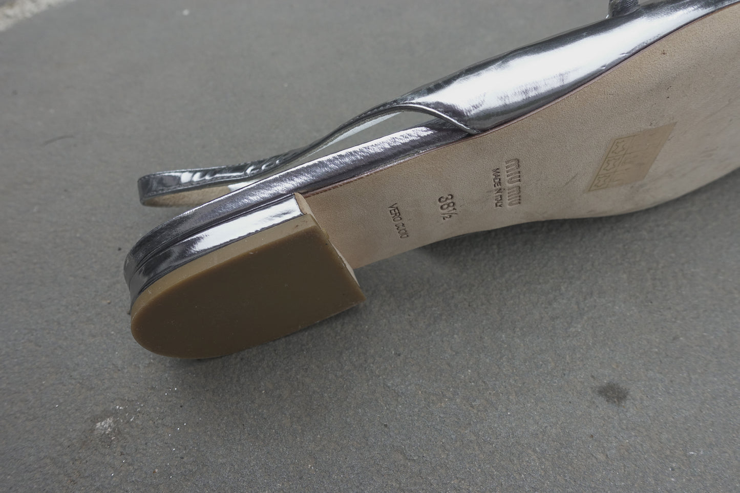 Miu Miu patent leather slingback flats