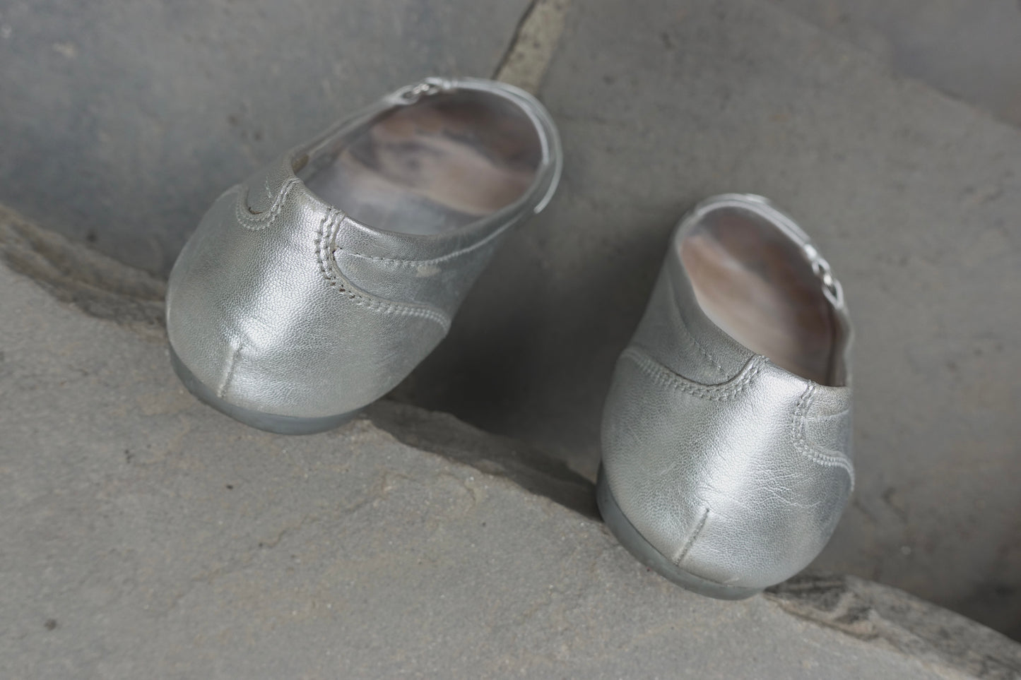 Prada Sport FW 2000 silver ballet flats