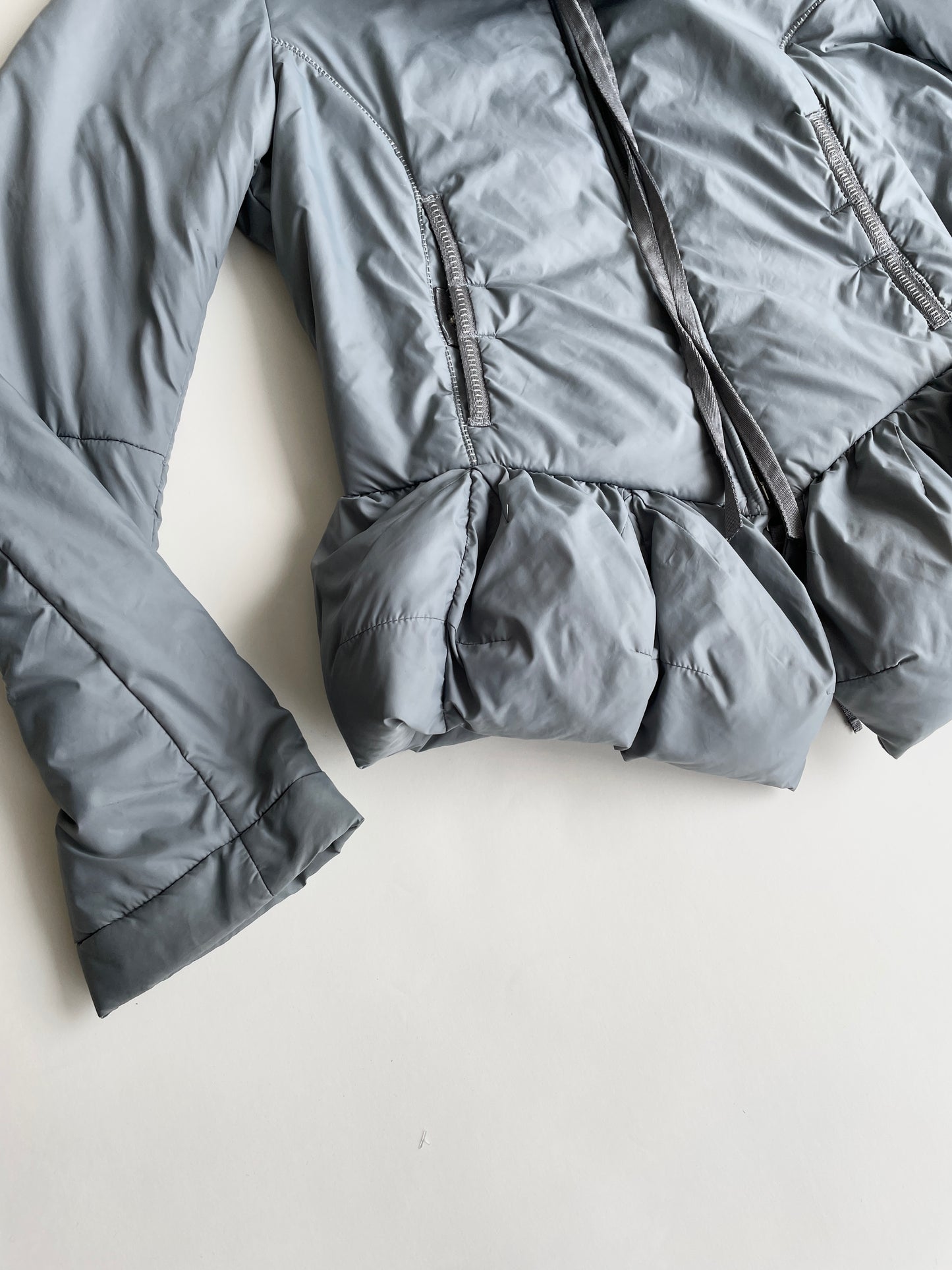 Marithé + François Girbaud blueish grey puffer jacket