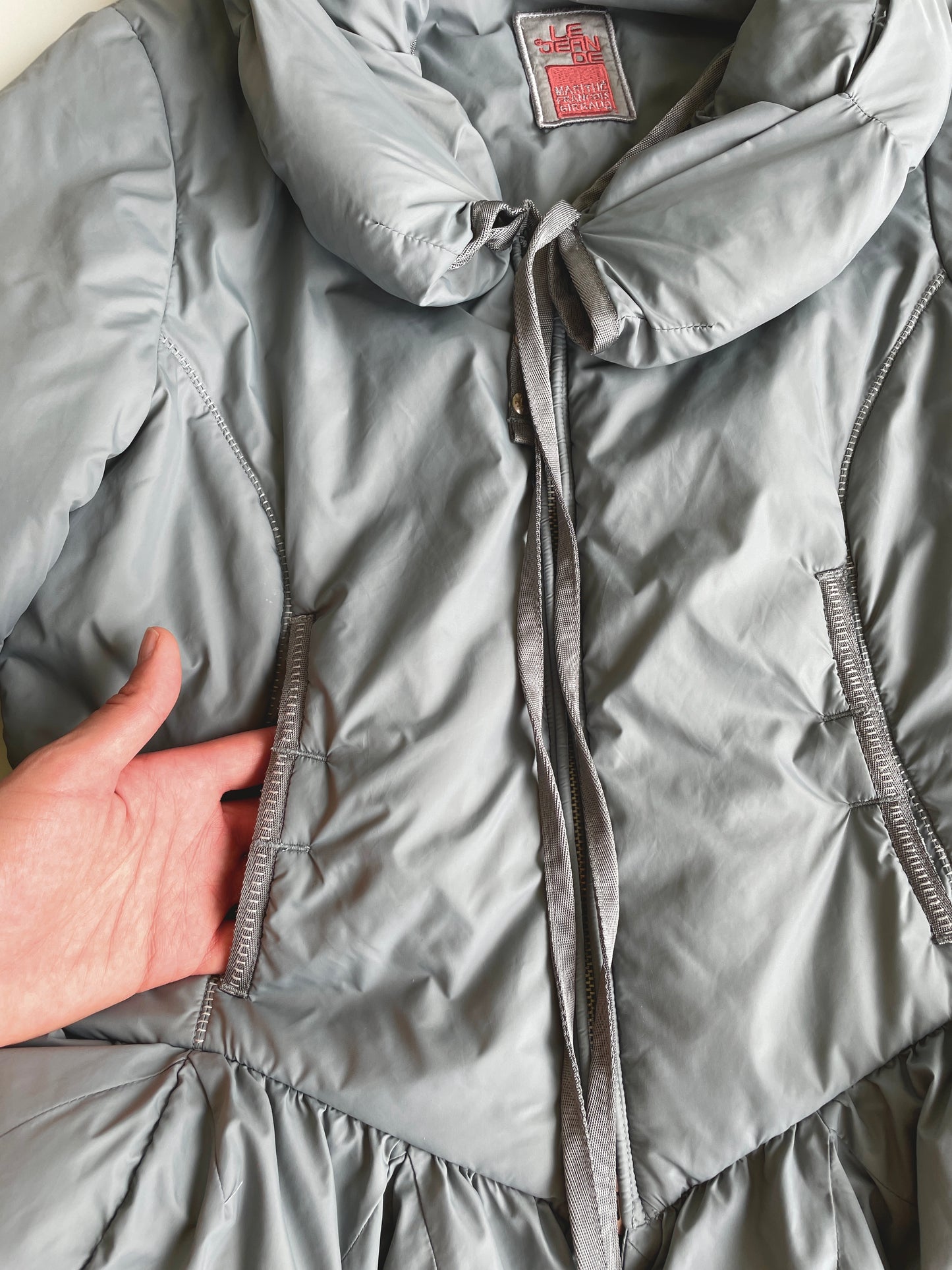 Marithé + François Girbaud blueish grey puffer jacket