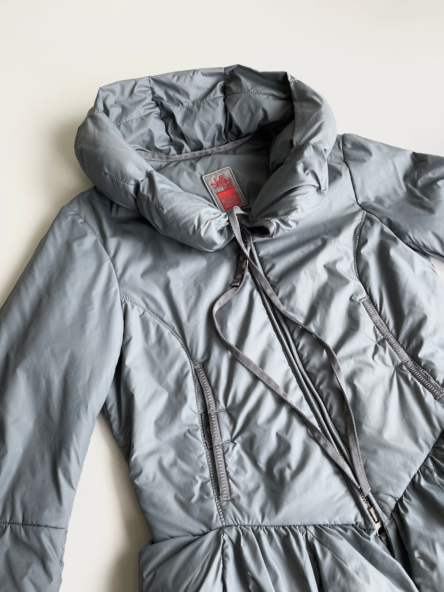 Marithé + François Girbaud blueish grey puffer jacket