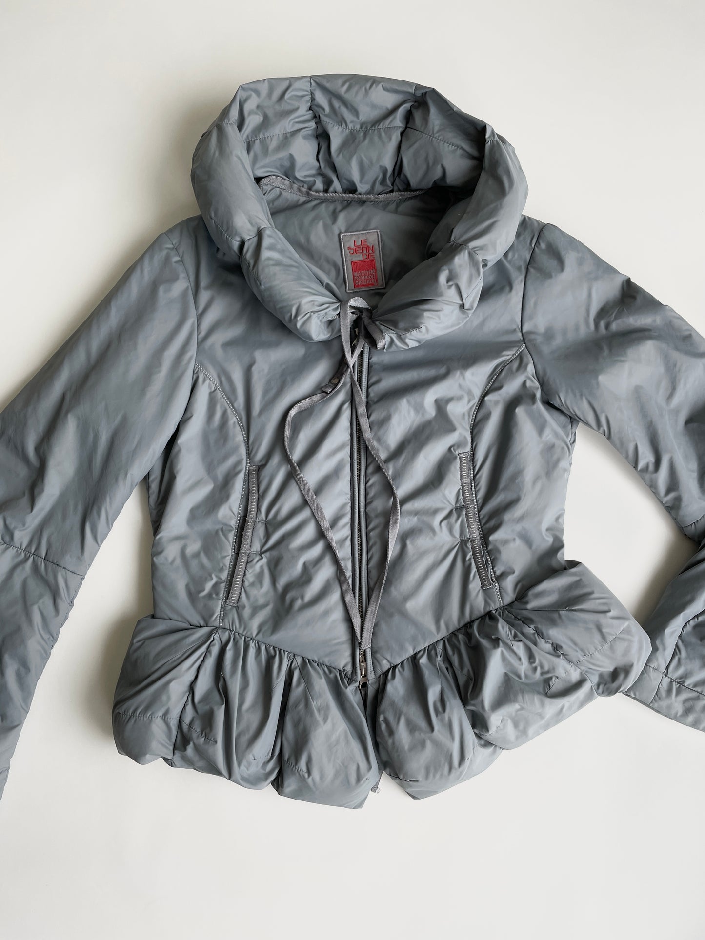 Marithé + François Girbaud blueish grey puffer jacket