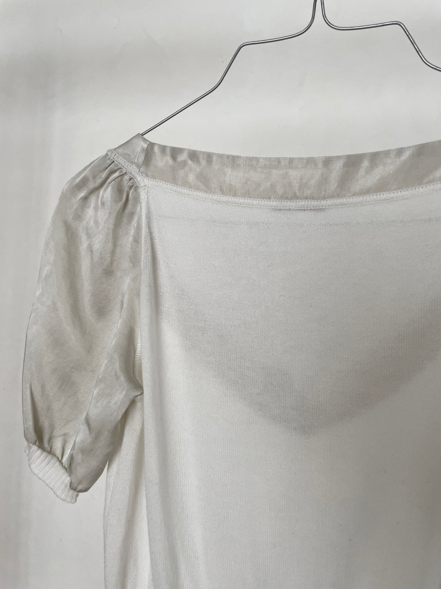 Miu Miu knit shirt with satin sleeves