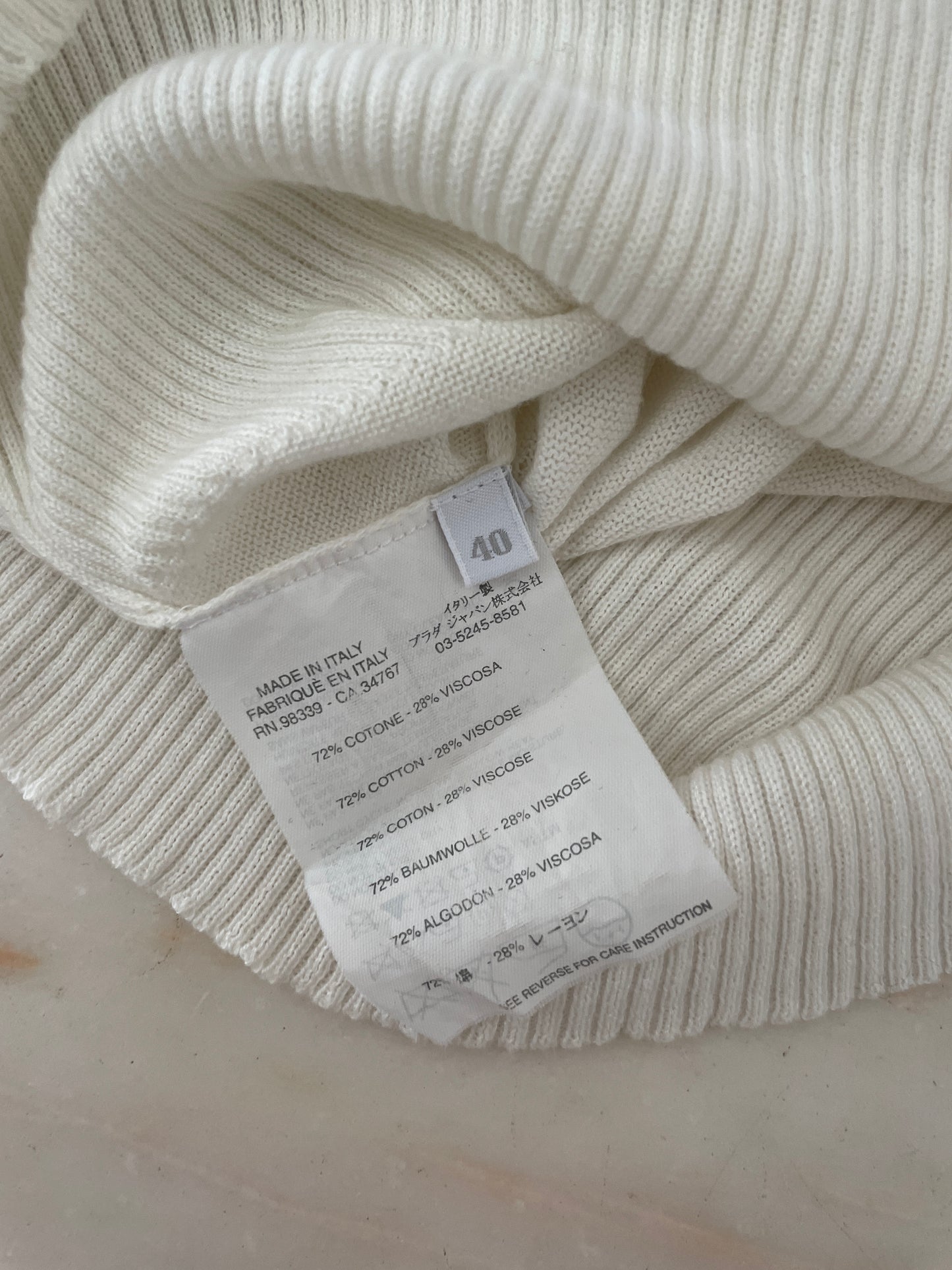 Miu Miu knit shirt with satin sleeves