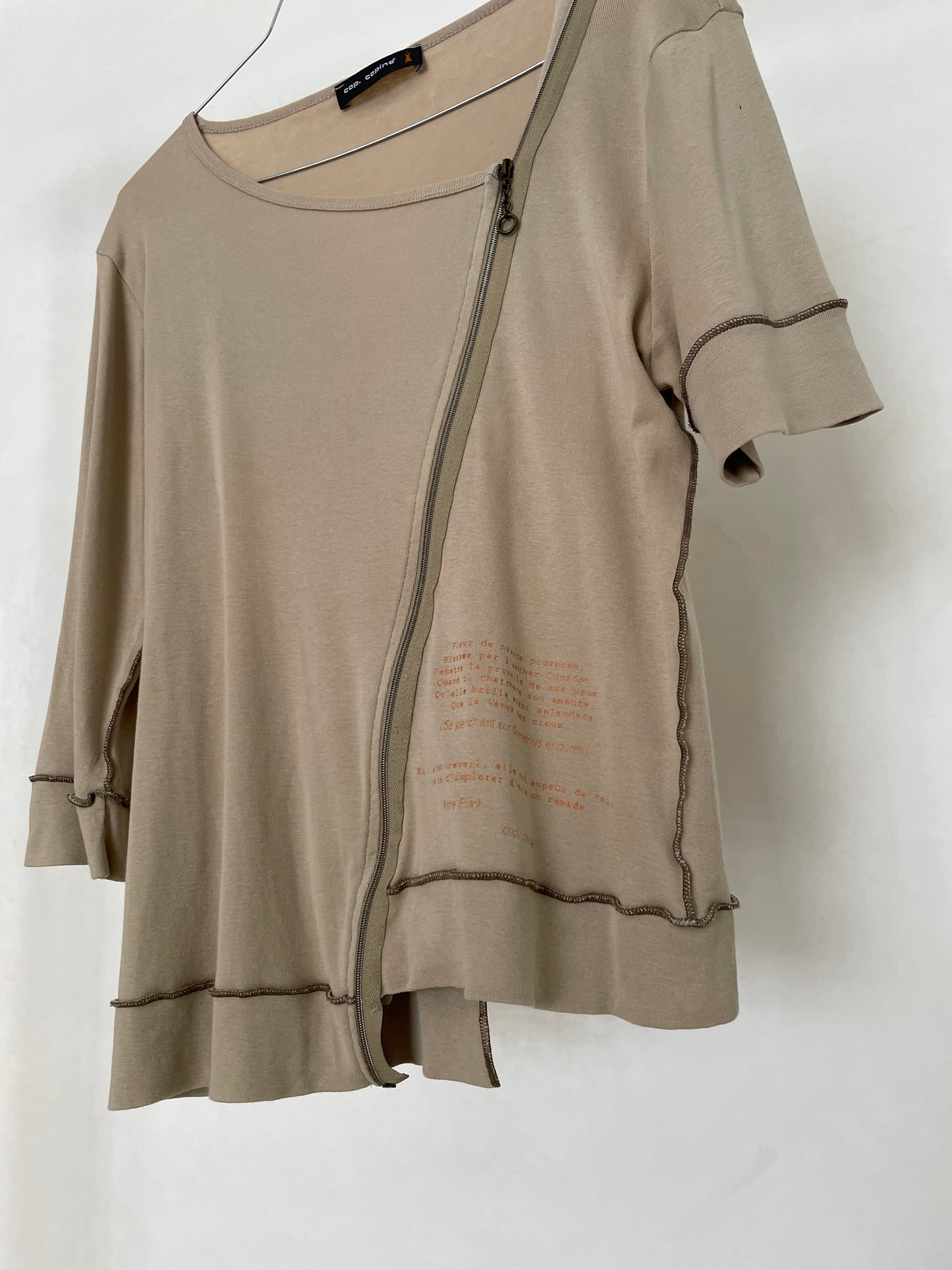 Cop Copine asymmetrical zipper shirt