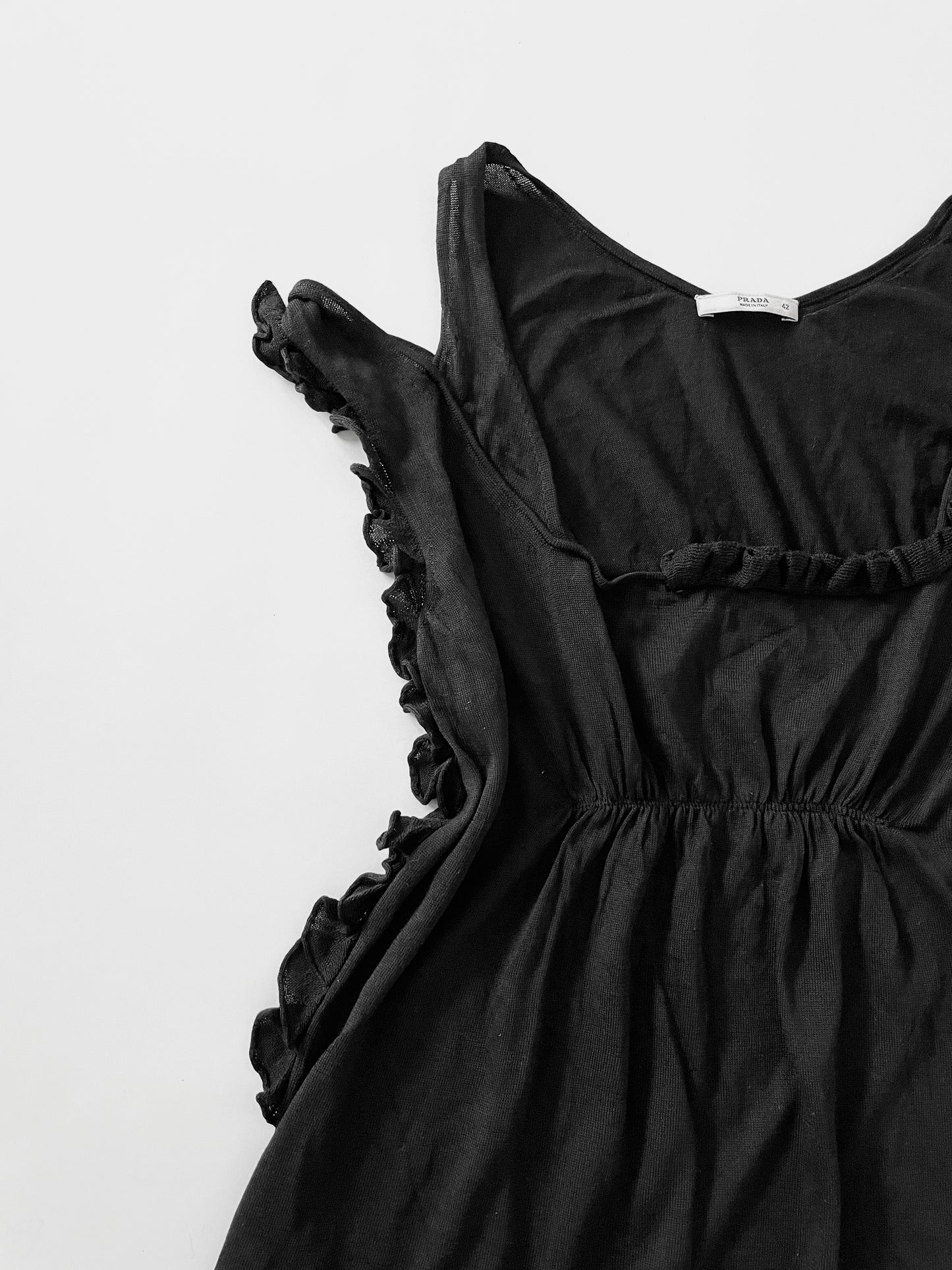 Prada ruffle silk top