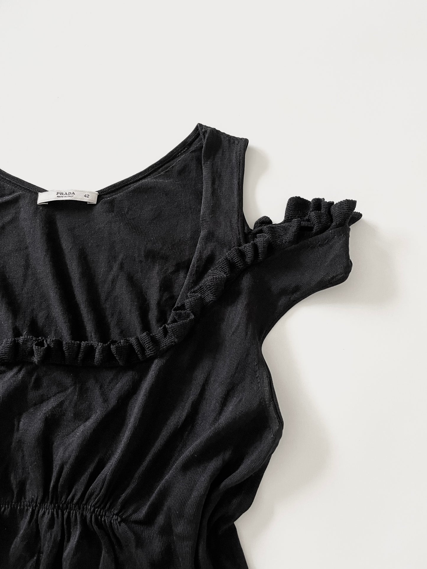 Prada ruffle silk top