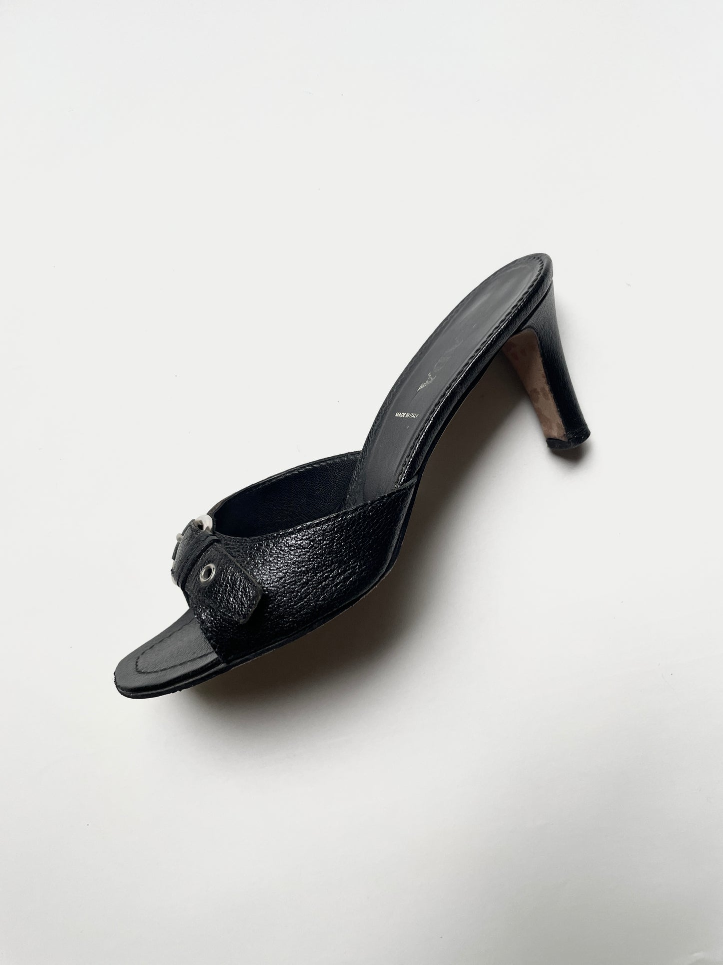 Prada 1996 leather buckle slide sandals