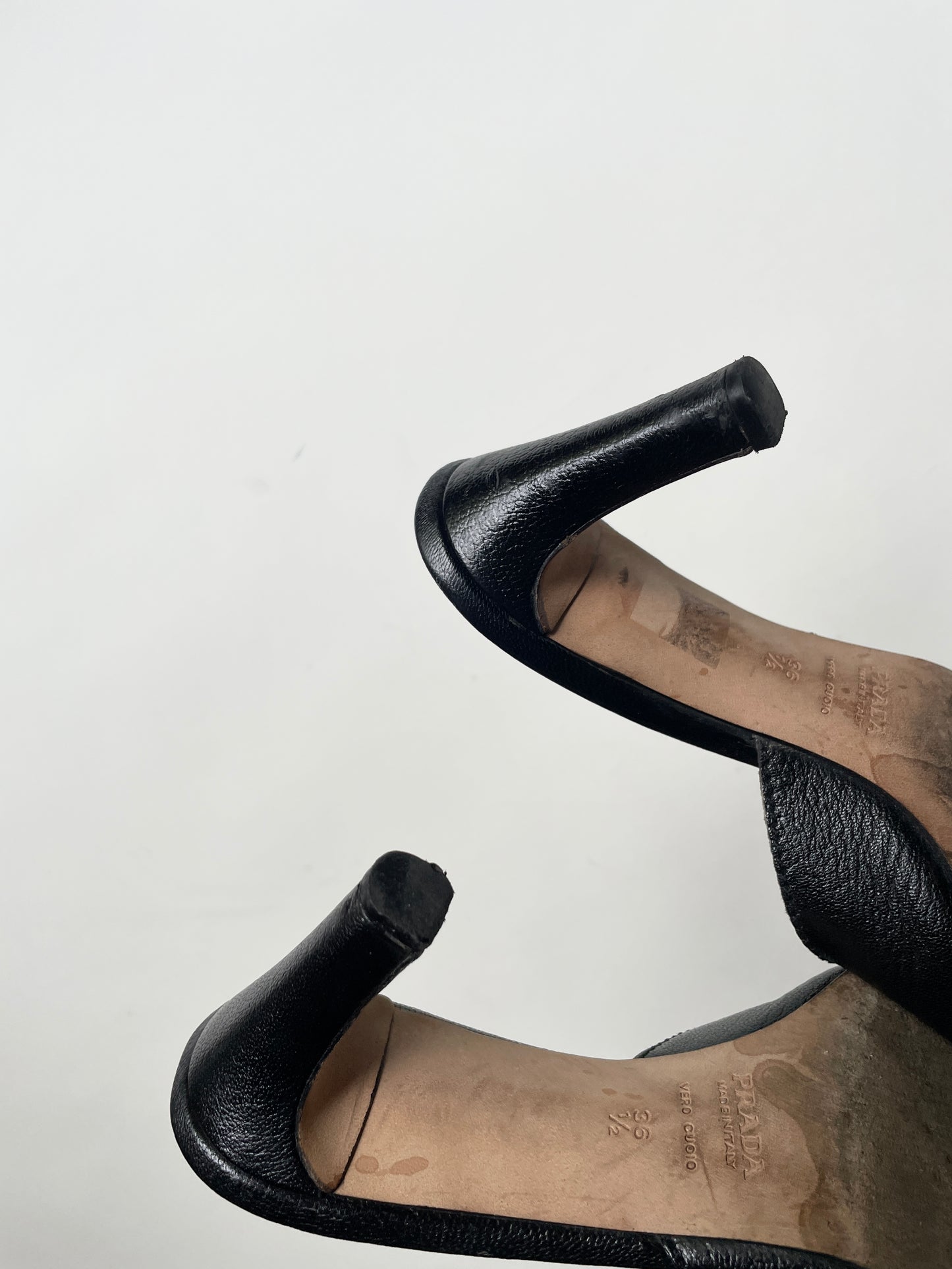 Prada 1996 leather buckle slide sandals