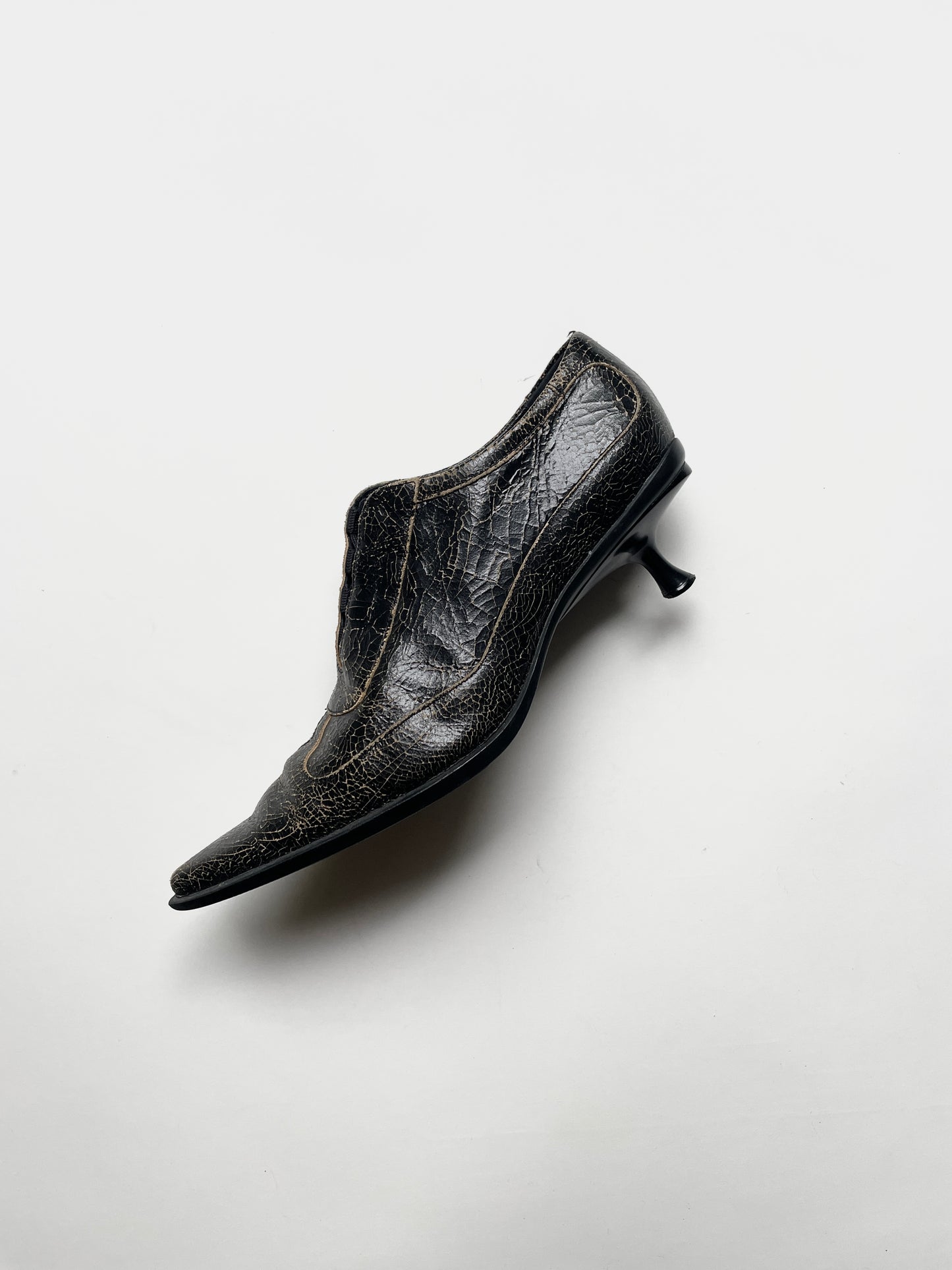 Miu Miu FW 2001 cracked leather ankle boots