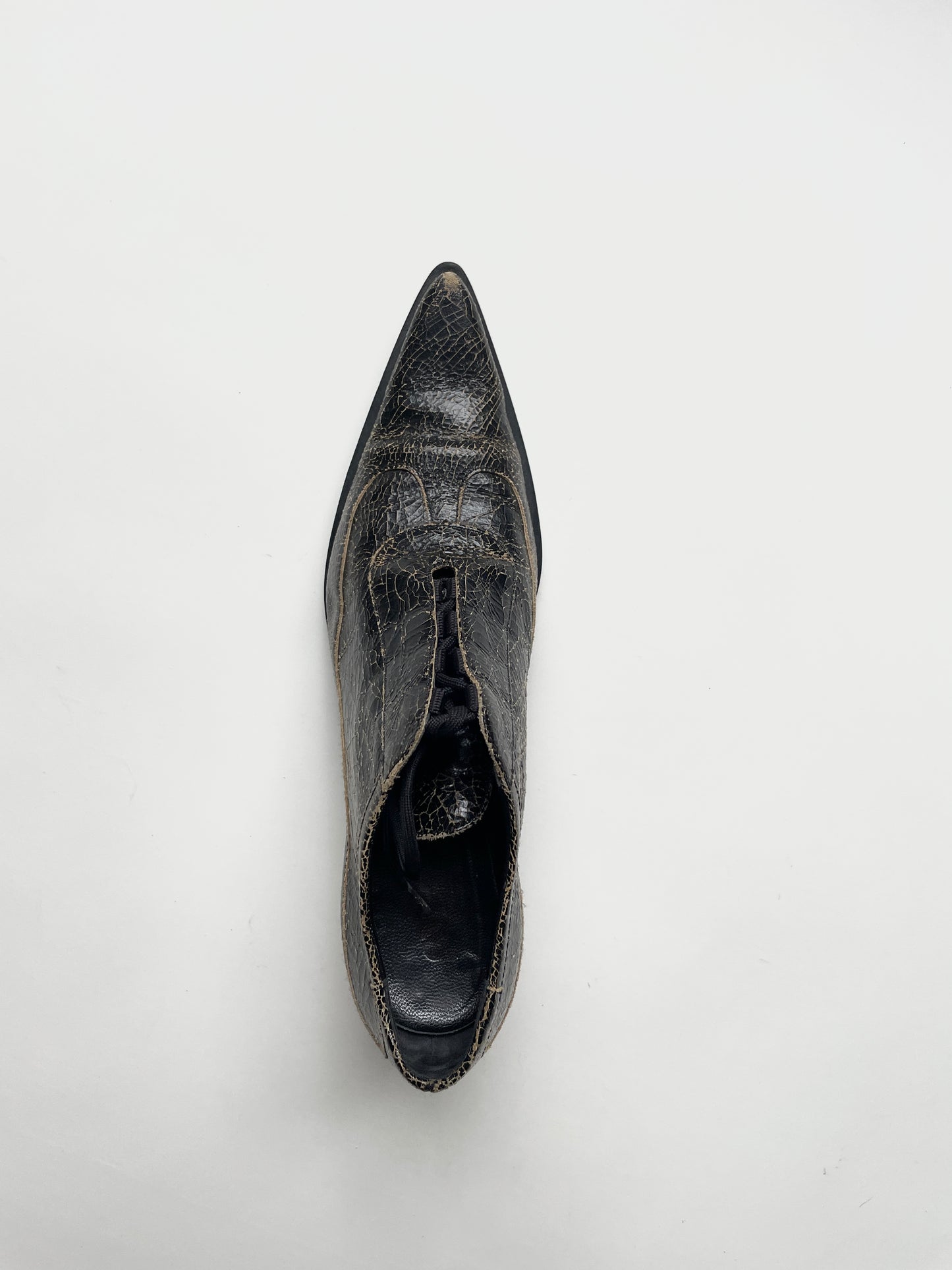 Miu Miu FW 2001 cracked leather ankle boots