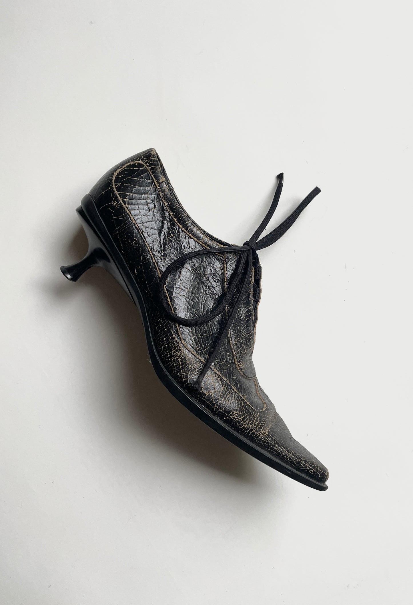 Miu Miu FW 2001 cracked leather ankle boots