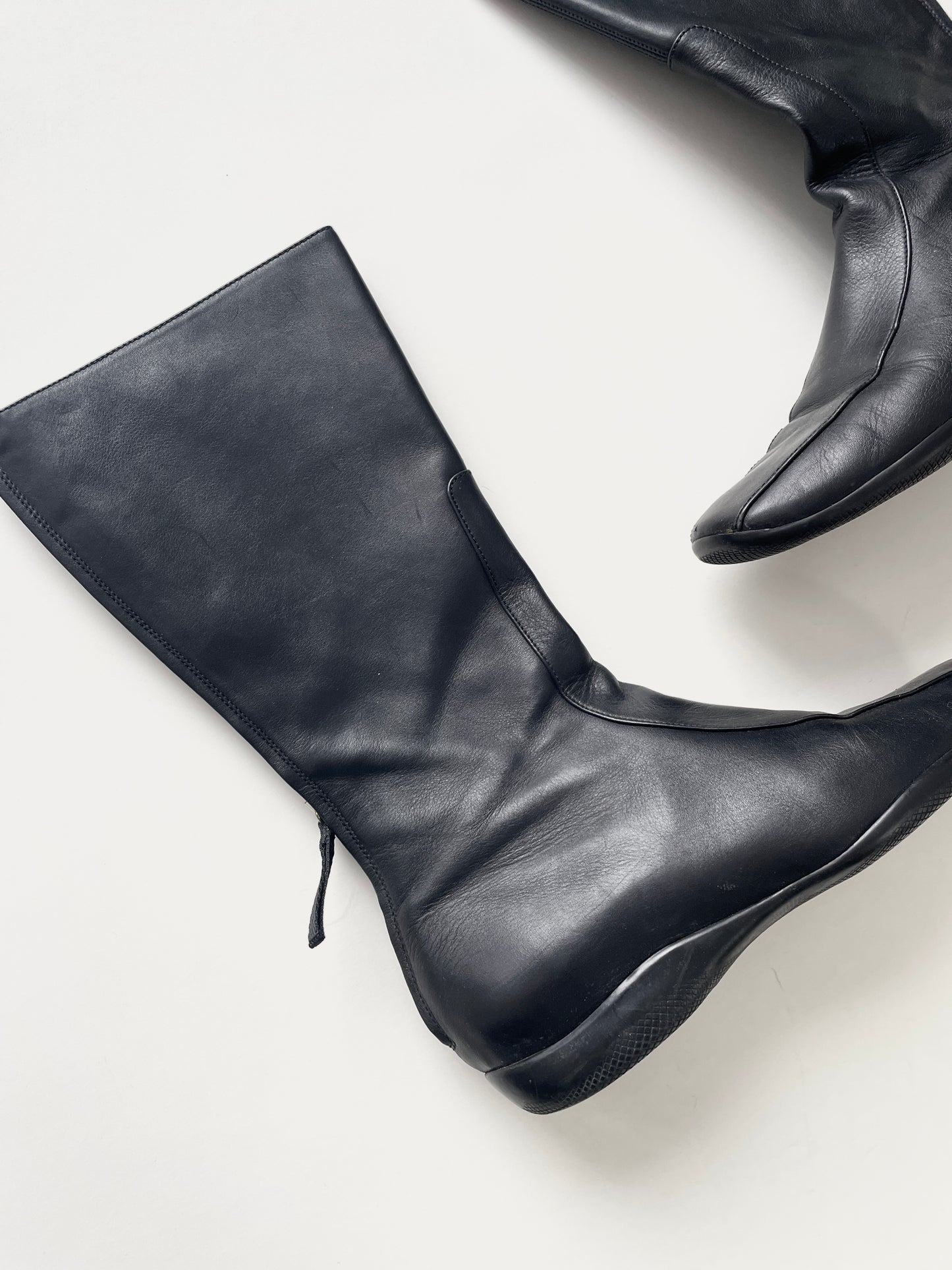 Prada Sport 1990s leather square toe boots
