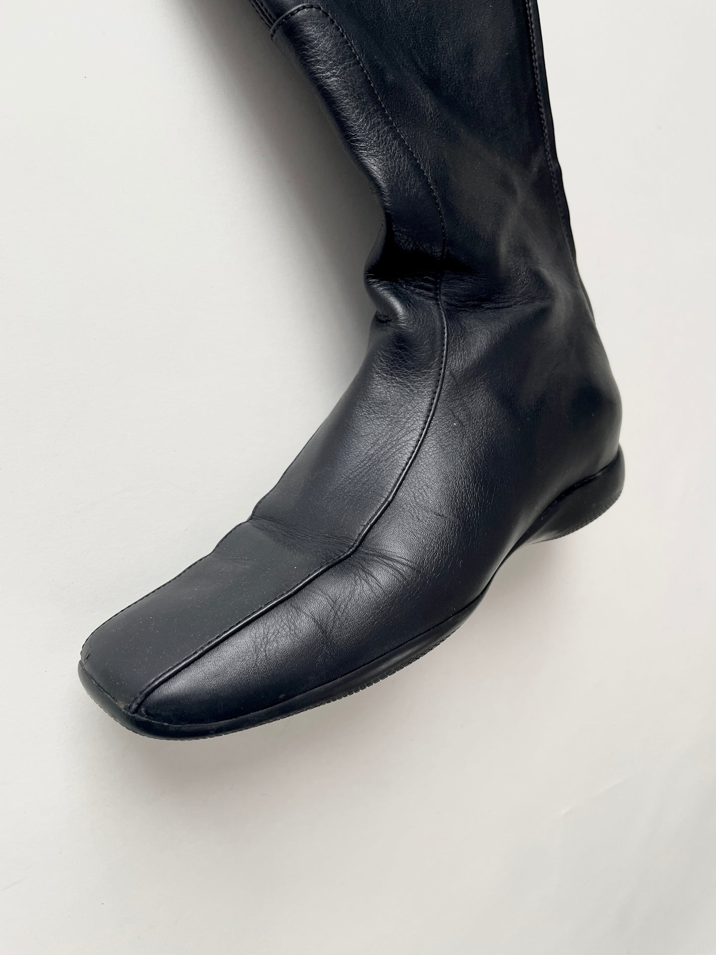 Prada Sport 1990s leather square toe boots