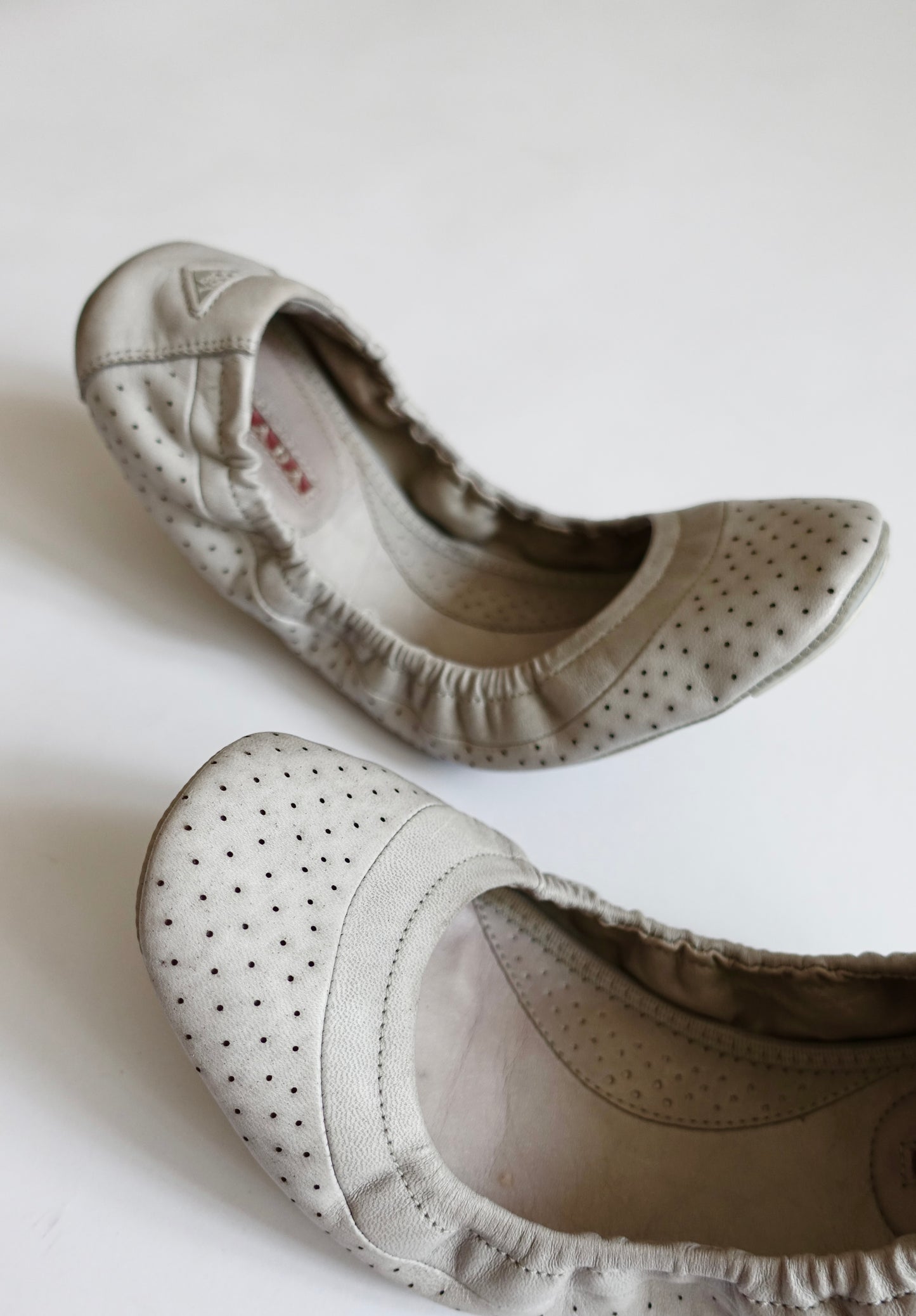Prada scrunch ballet flats
