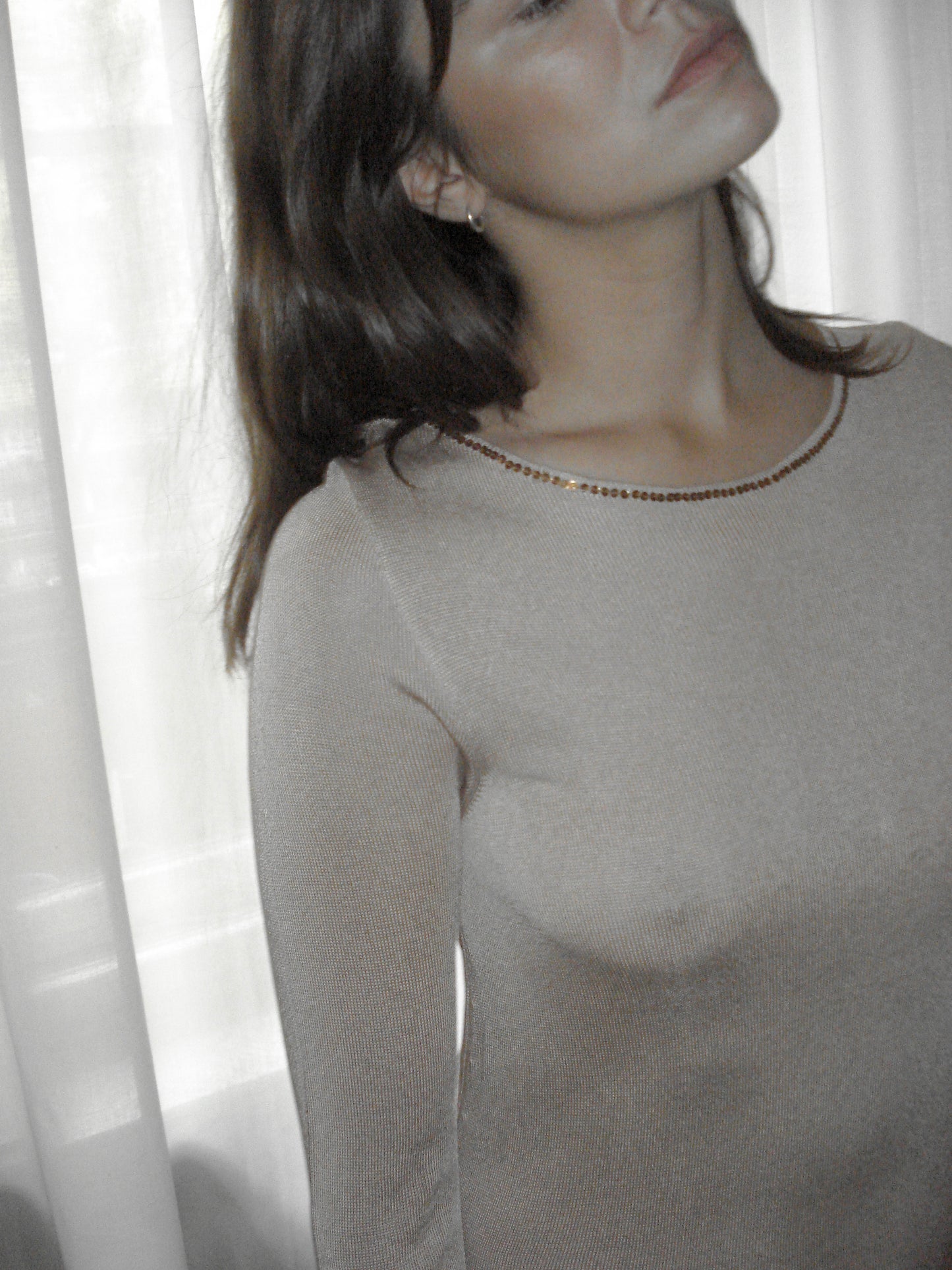 Dries van Noten knitted longsleeve dress with sequin collar