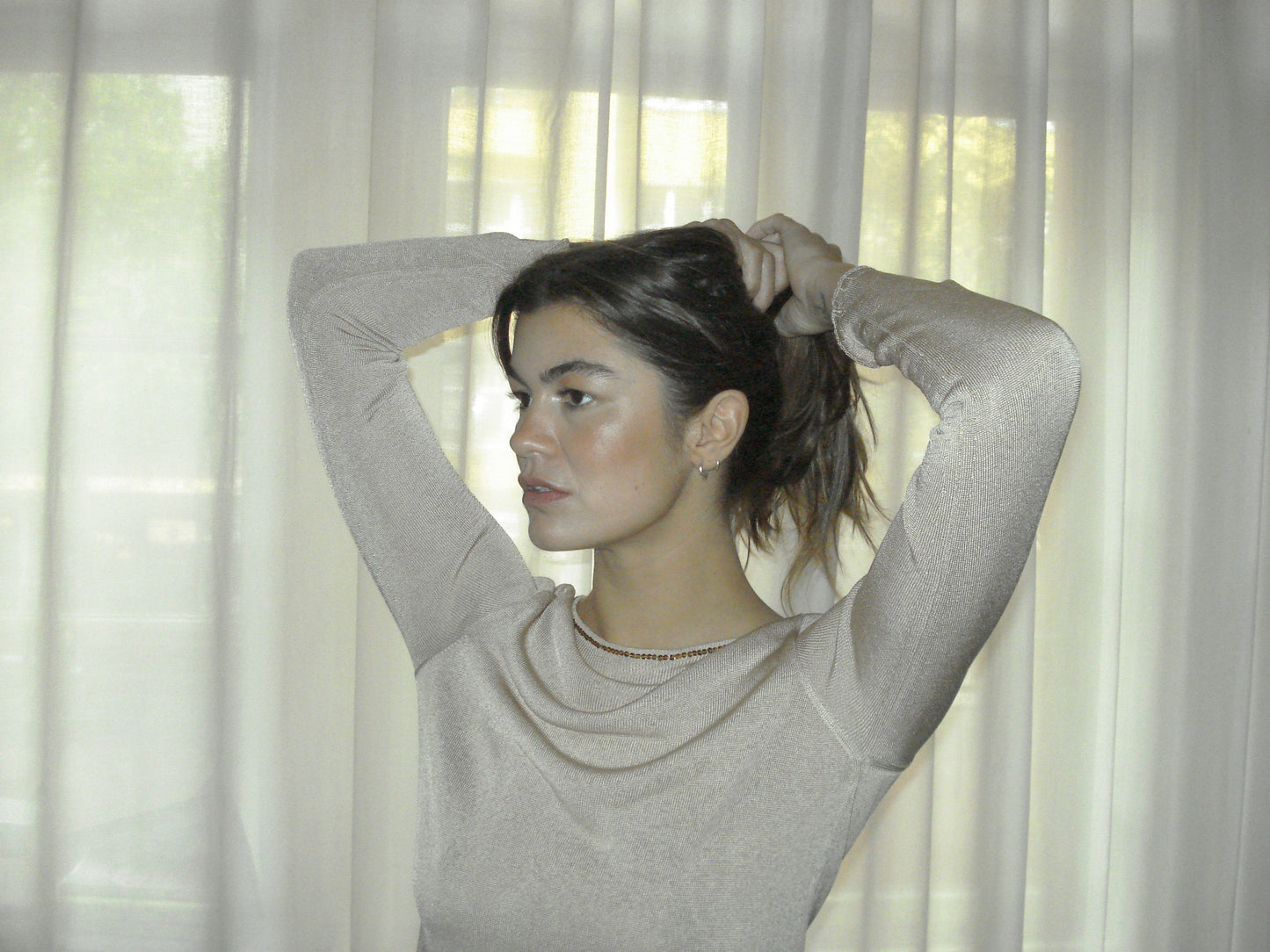 Dries van Noten knitted longsleeve dress with sequin collar