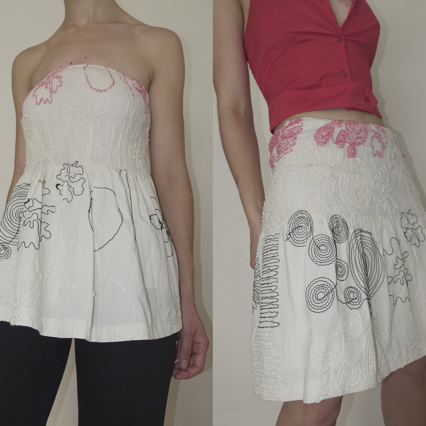 Amaya Arzuaga skirt with decorative stitching