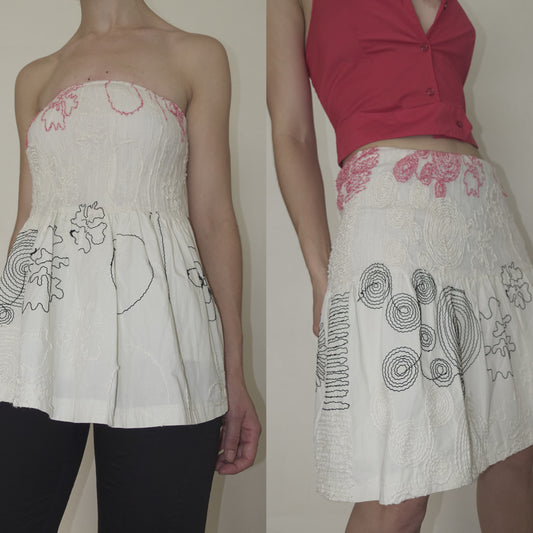 Amaya Arzuaga skirt with decorative stitching