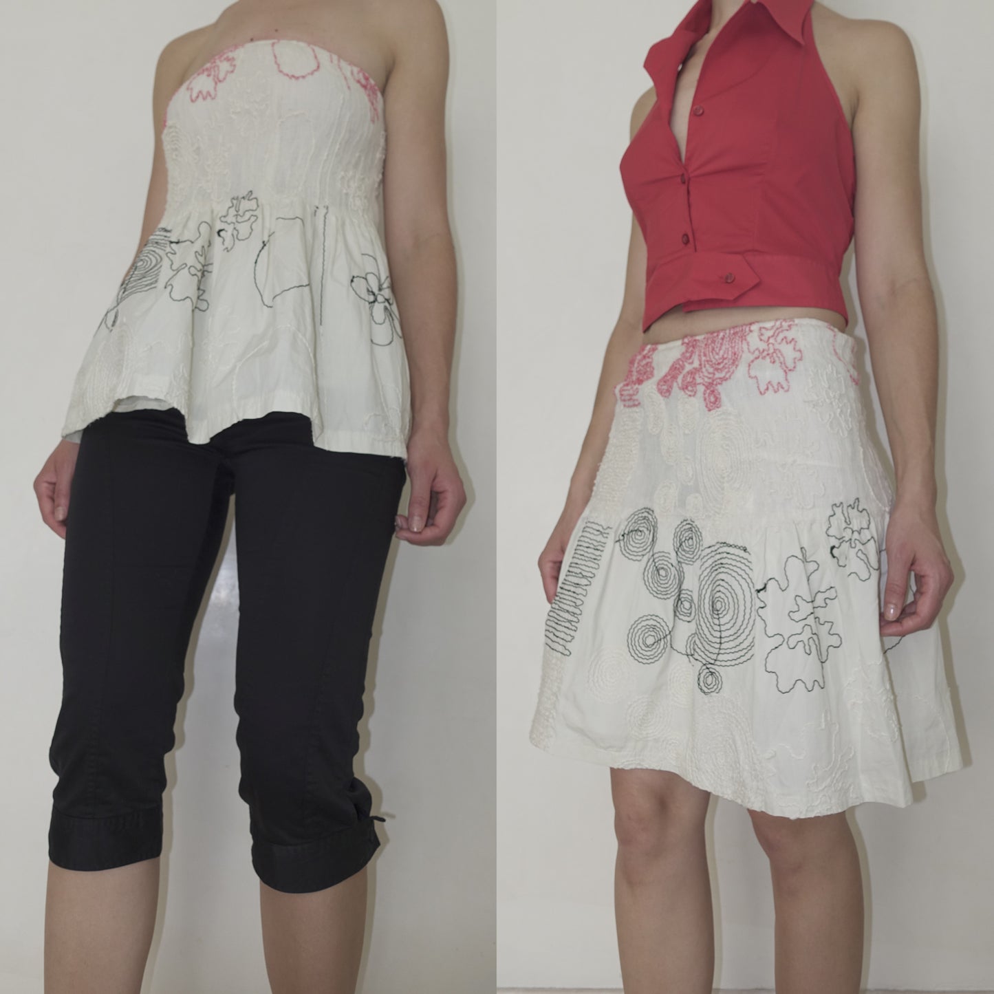 Amaya Arzuaga skirt with decorative stitching